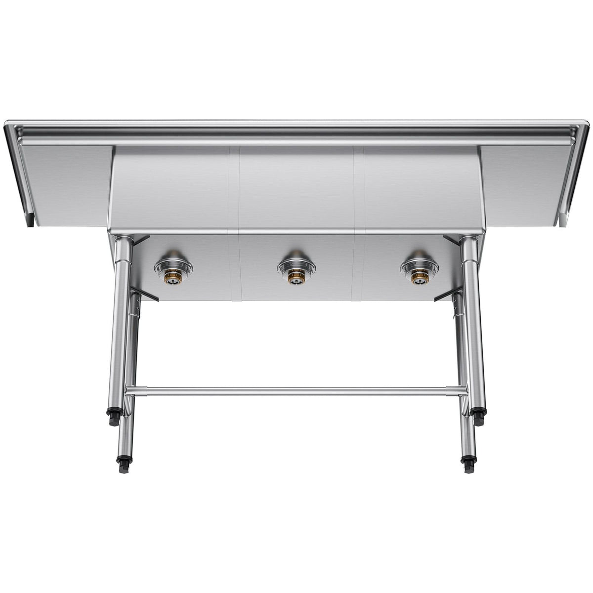 3 Compartment Sink, 18-Gauge 304 Stainless Steel, 14" x 16" x 11" Bowl Size, 3 Bay Commercial Kitchen Prep & Utility Sink with 2 Drainboards and Backsplash for Restaurant, Food Truck & Home Use