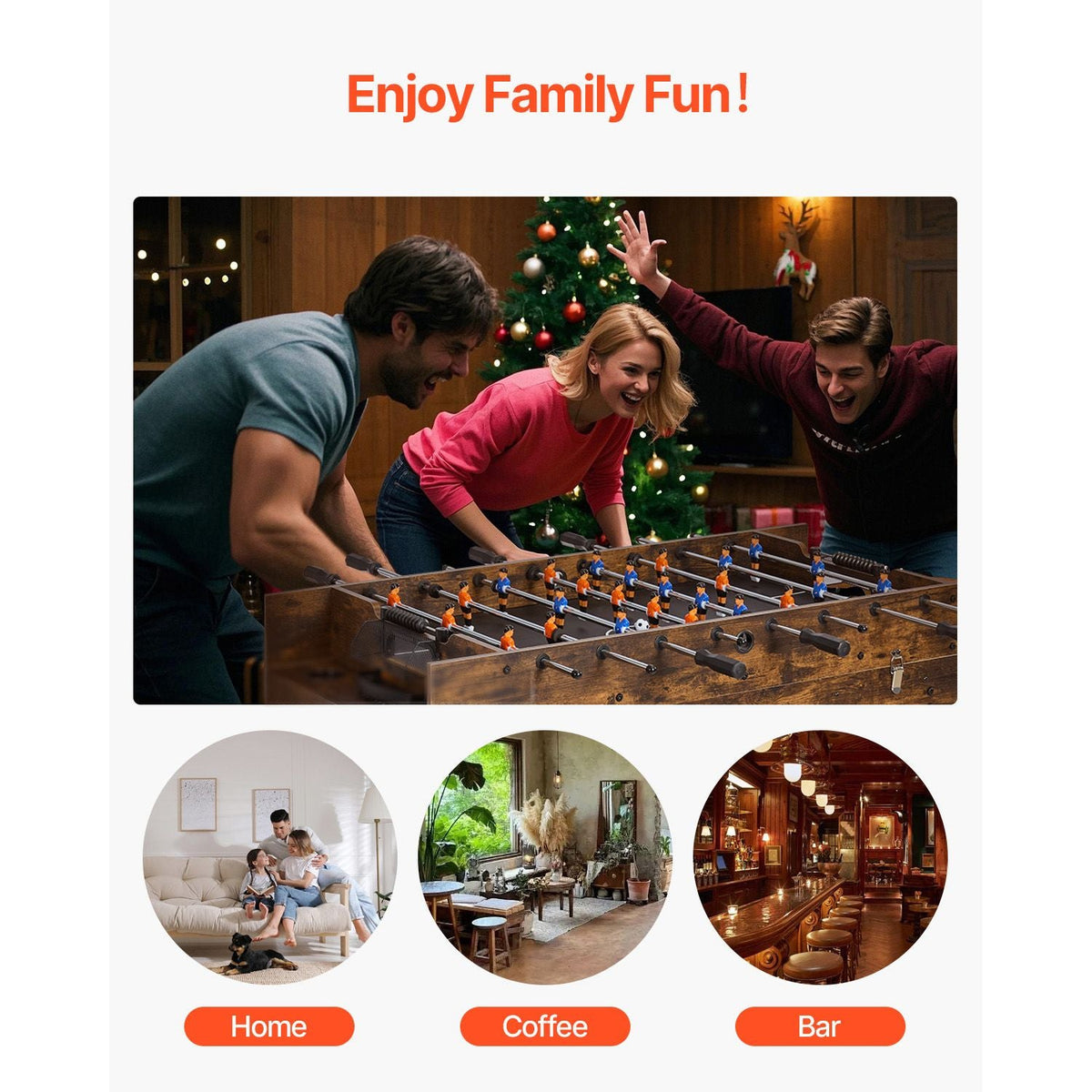 3-in-1 Combo Game Table Set, 54" Air Hockey Table, Multi Combination Table with Air Hockey, Ping Pong, Foosball, Pushers & Pucks, Air Powered Arcade Hockey Table for Family Game Room Office