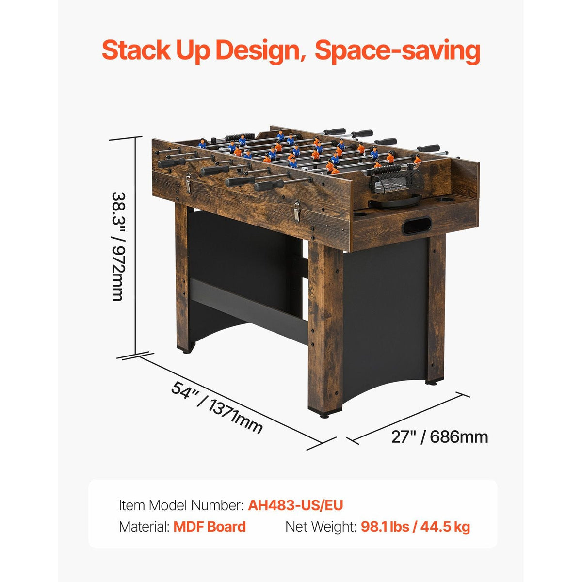 3-in-1 Combo Game Table Set, 54" Air Hockey Table, Multi Combination Table with Air Hockey, Ping Pong, Foosball, Pushers & Pucks, Air Powered Arcade Hockey Table for Family Game Room Office