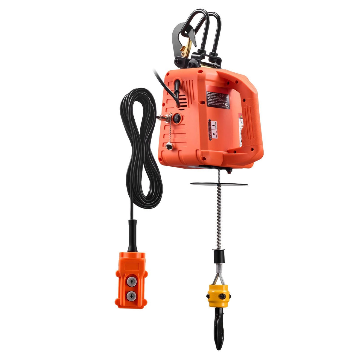 3-in-1 Electric Hoist Winch, 1100 lbs Capacity, 1500W Portable Electric Power Winch, 25 ft Lifting Height, 16.4 ft/min with Manual, Wired & Wireless Remote Control for Factory, Warehouss, Garage