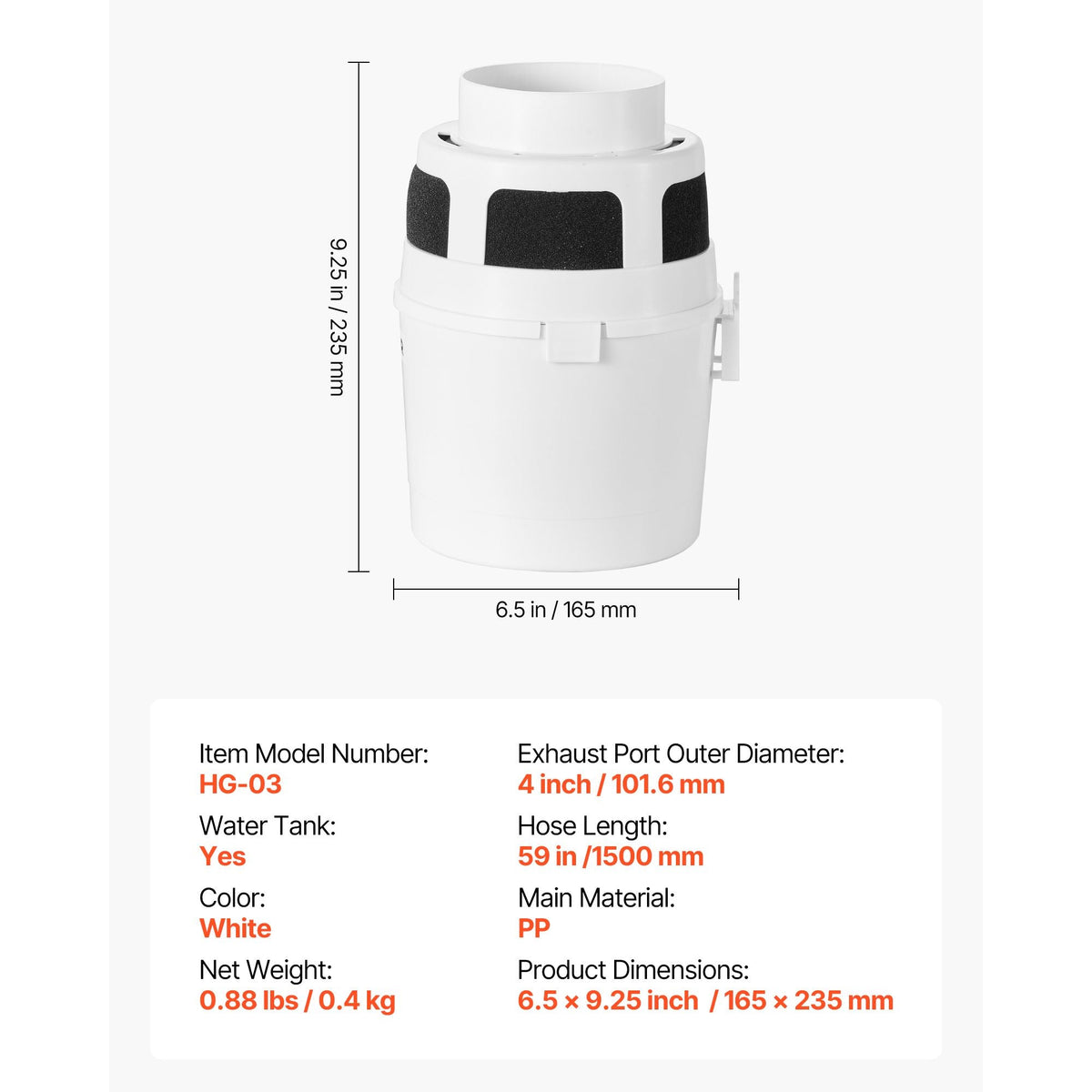 3-in-1 Indoor Dryer Vent Kit, with Bucket for Electric Dryer with 4-Inch by 5-Feet Extendable Exhaust Hose, Premium Quality & Light Weight & No Extra Accessories Required for Apartments, RVs