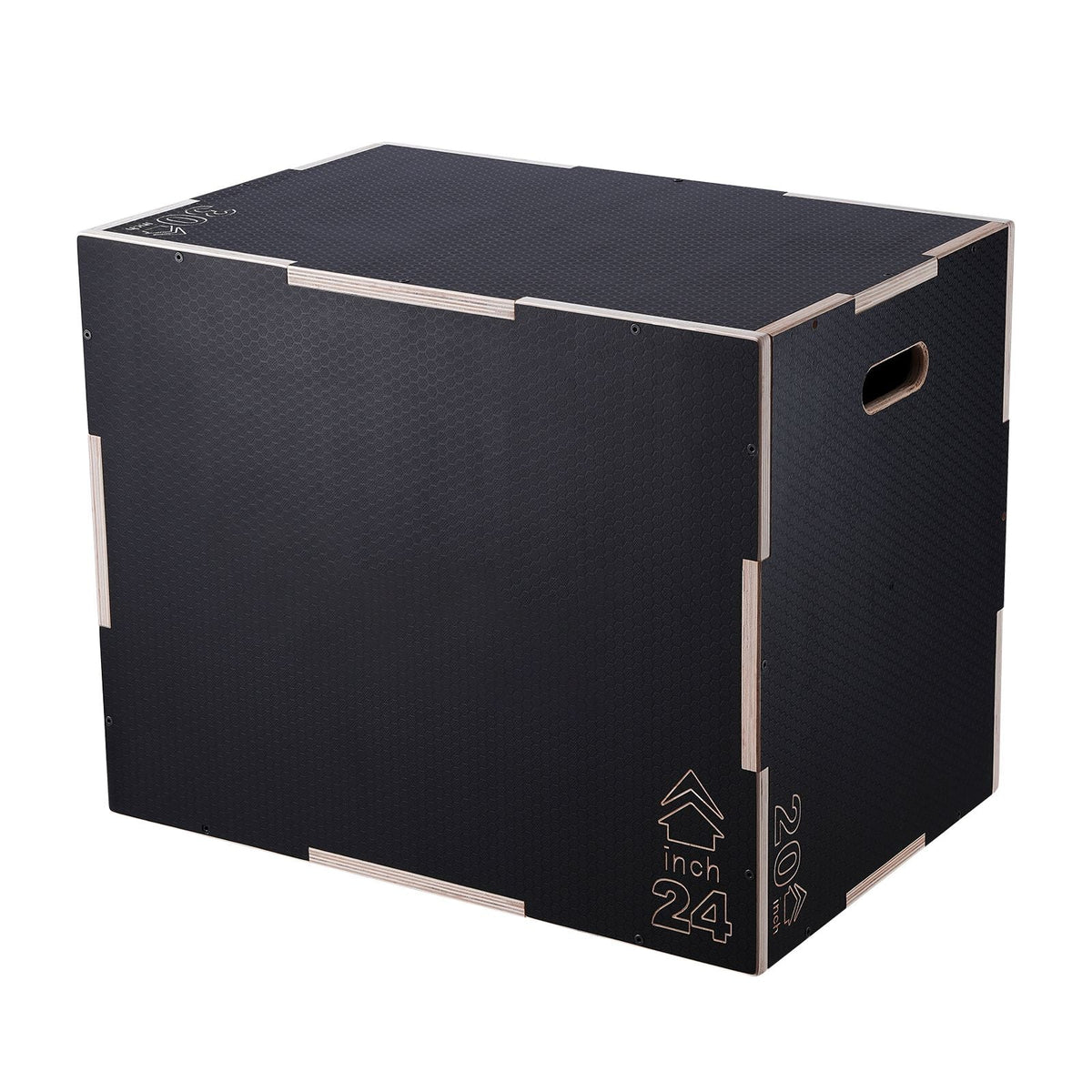 3 in 1 Plyometric Jump Box, 30/24/20 Inch Wooden Plyo Box, Platform & Jumping Agility Box, Anti-Slip Fitness Exercise Step Up Box for Home Gym Training, Conditioning Strength Training, Black