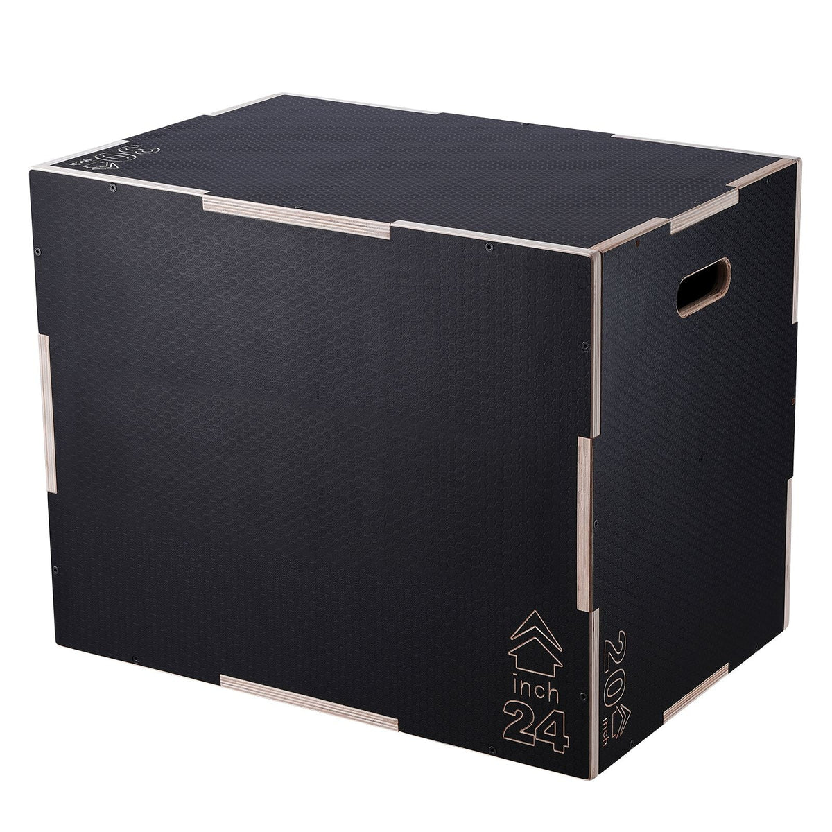 3 in 1 Plyometric Jump Box, 30/24/20 Inch Wooden Plyo Box, Platform & Jumping Agility Box, Anti-Slip Fitness Exercise Step Up Box for Home Gym Training, Conditioning Strength Training, Black