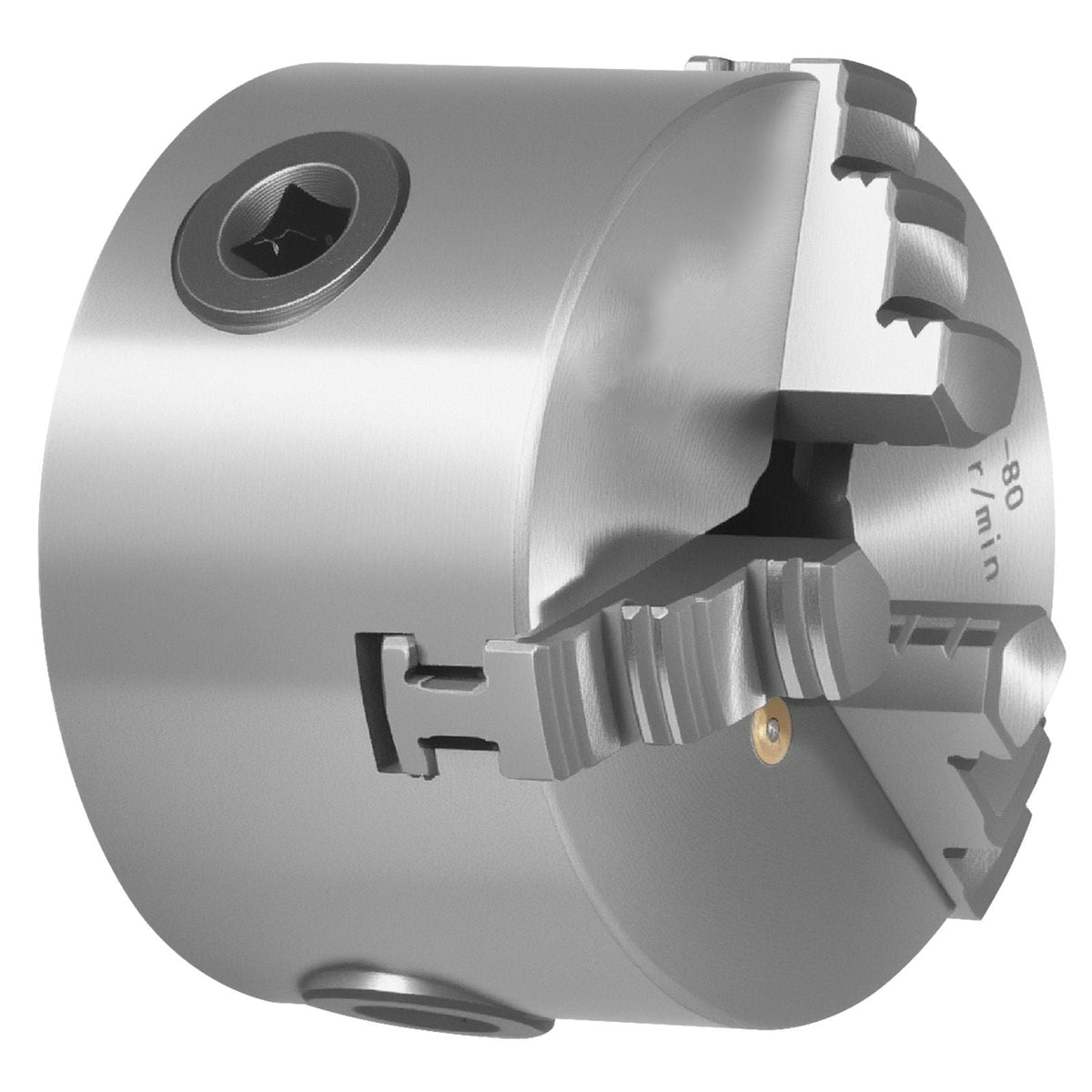 3-Jaw Lathe Chuck, 3 Inch (80 mm), Self-Centering Chuck, 0.08-2.48 in (2-63 mm) Clamping Range with T-key Fixing Screws Reversible Jaws, HT300 Material, Internal External for Wood Metal Lathe
