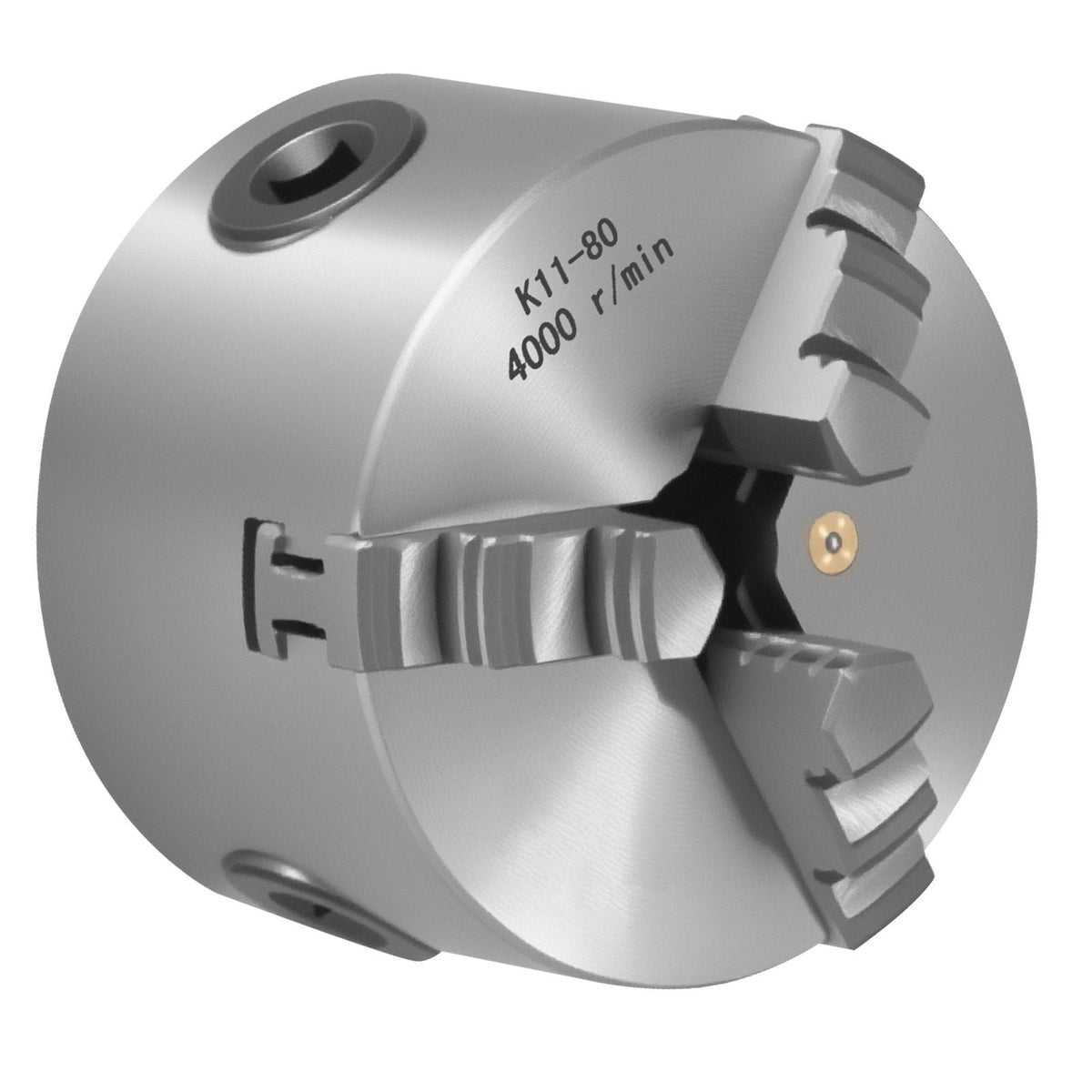 3-Jaw Lathe Chuck, 3 Inch (80 mm), Self-Centering Chuck, 0.08-2.48 in (2-63 mm) Clamping Range with T-key Fixing Screws Reversible Jaws, HT300 Material, Internal External for Wood Metal Lathe