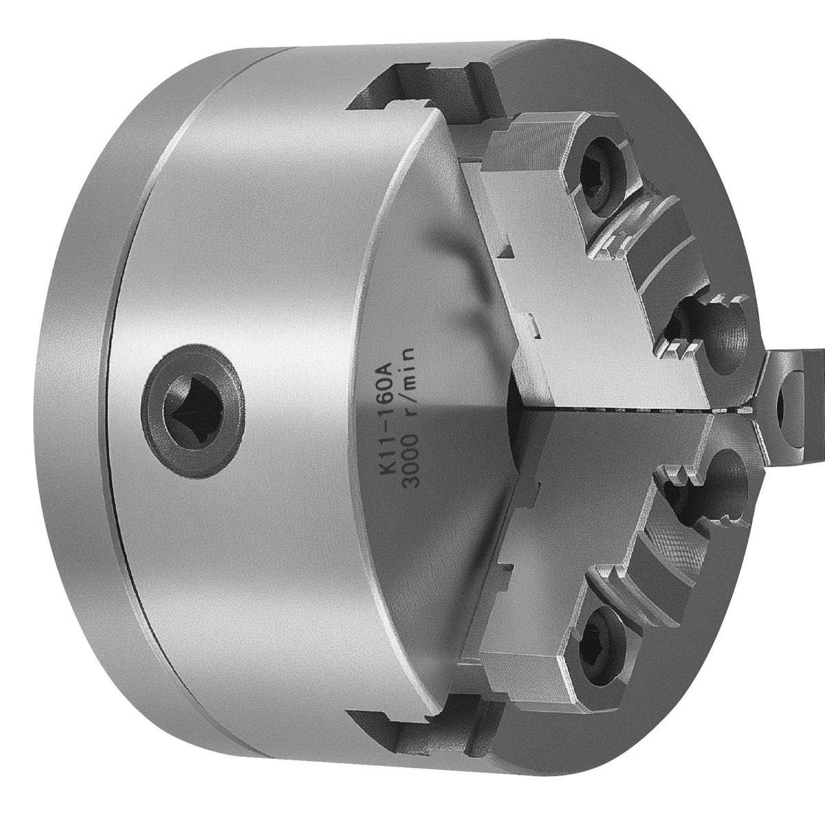 3-Jaw Lathe Chuck, 6 Inch (160 mm), Self-Centering Chuck with 1 1/2 in-8 Threaded Backing Plate, 0.12-5.71 in (3-145 mm) Clamping Range with T-wrench Screws, HT300 Material, for Wood Metal Lathe