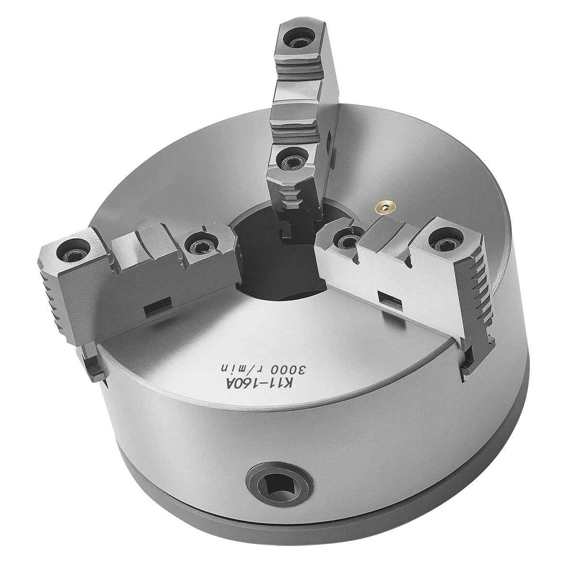 3-Jaw Lathe Chuck, 6 Inch (160 mm), Self-Centering Chuck with 1 1/2 in-8 Threaded Backing Plate, 0.12-5.71 in (3-145 mm) Clamping Range with T-wrench Screws, HT300 Material, for Wood Metal Lathe