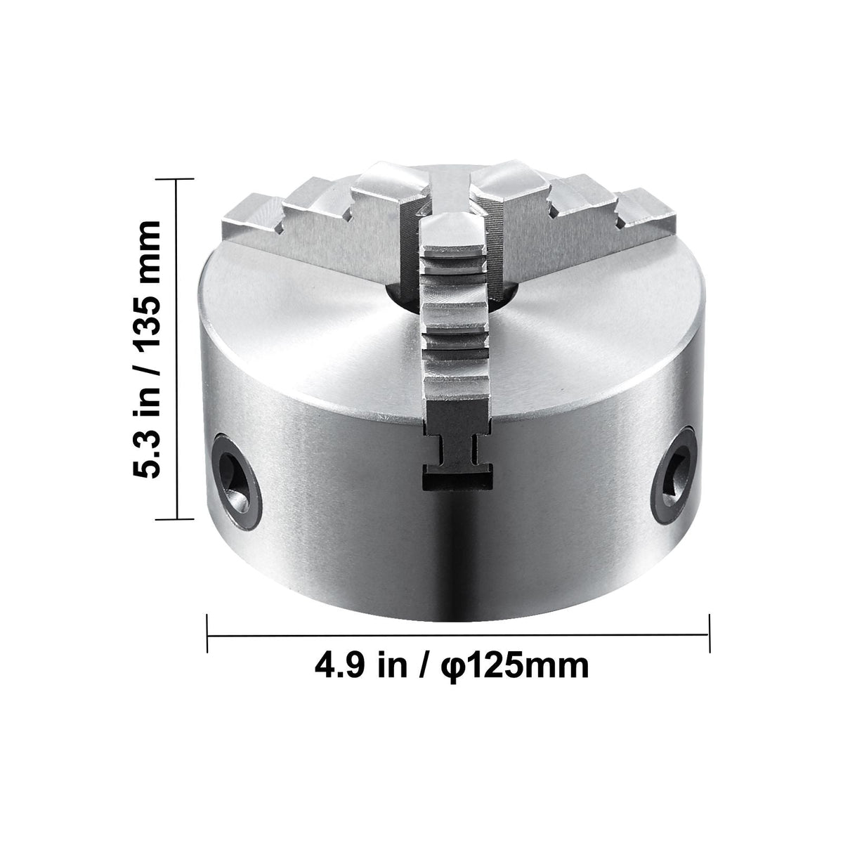 3-Jaw Lathe Chuck, 6'', Self-Centering Lathe Chuck, 0.14- 6.3 in/3.5-160 mm Clamping Range with T-key Fixing Screws Reversible Jaws, for Lathe 3D Printer Machining Center Milling Drilling Machin