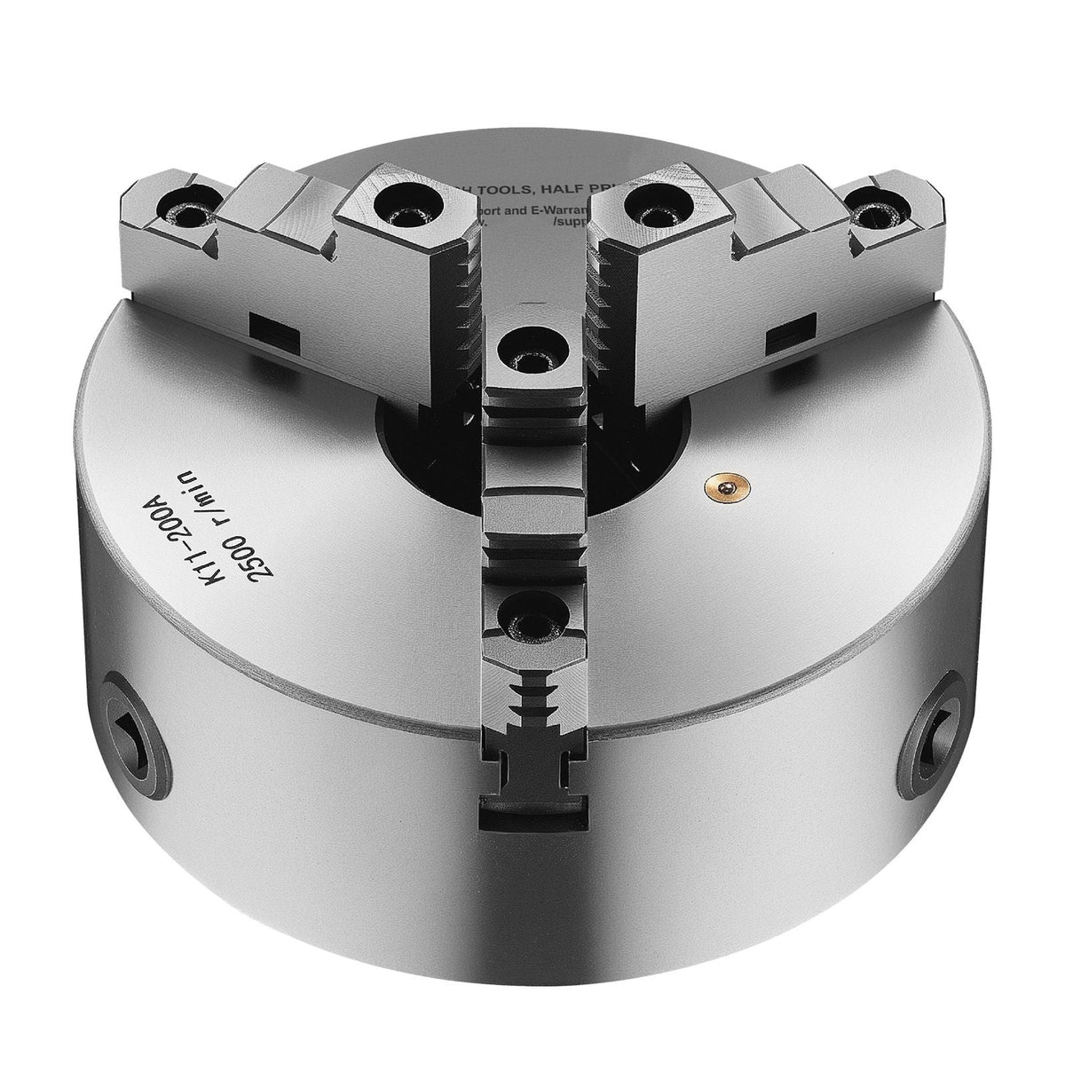 3-Jaw Lathe Chuck, 8 Inch (200 mm), Self-Centering Chuck with 2 1/4 in-8 Threaded Backing Plate, 0.16-7.87 in (4-200 mm) Clamping Range with T-wrench Screws, HT300 Material, for Wood Metal Lathe