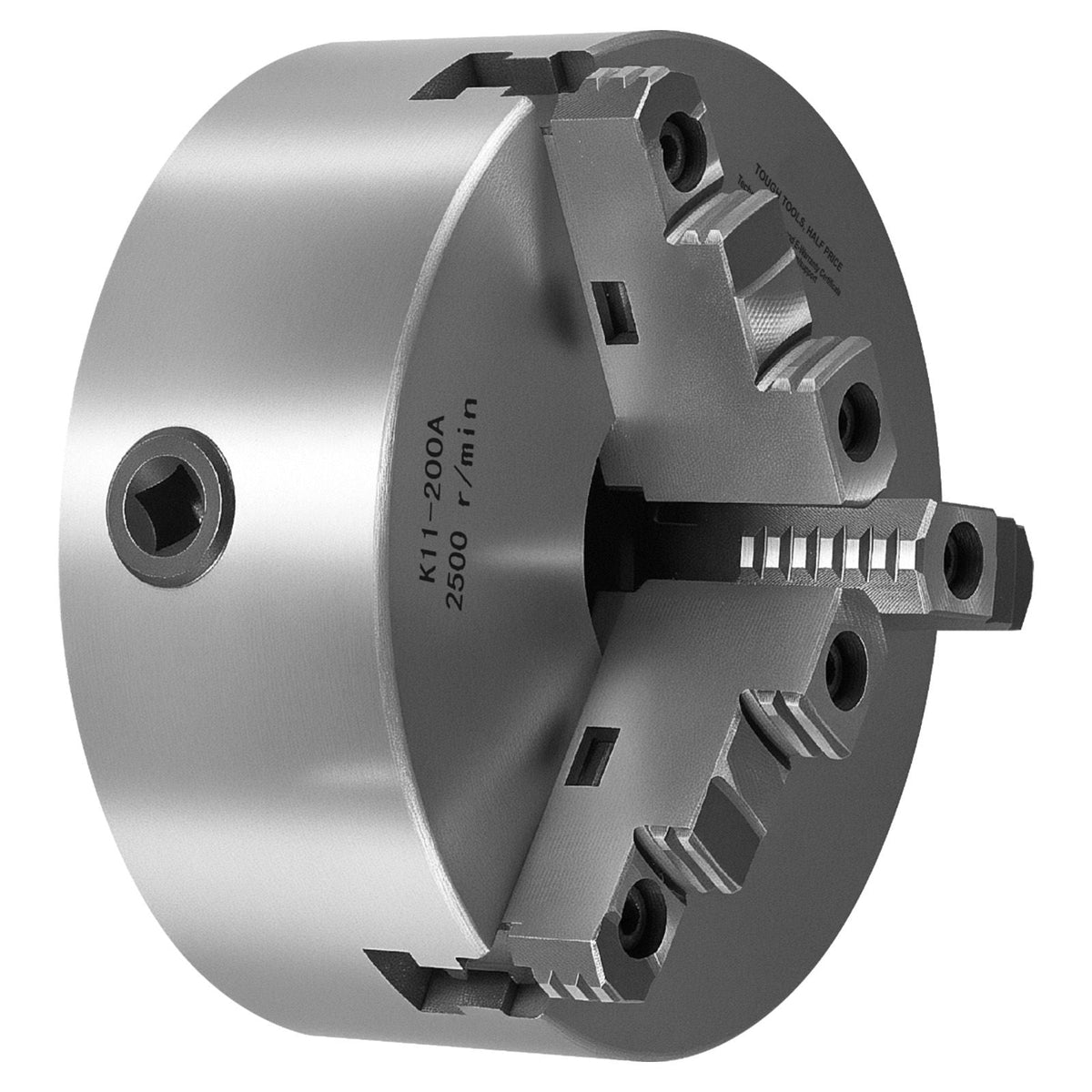 3-Jaw Lathe Chuck, 8 Inch (200 mm), Self-Centering Chuck with 2 1/4 in-8 Threaded Backing Plate, 0.16-7.87 in (4-200 mm) Clamping Range with T-wrench Screws, HT300 Material, for Wood Metal Lathe