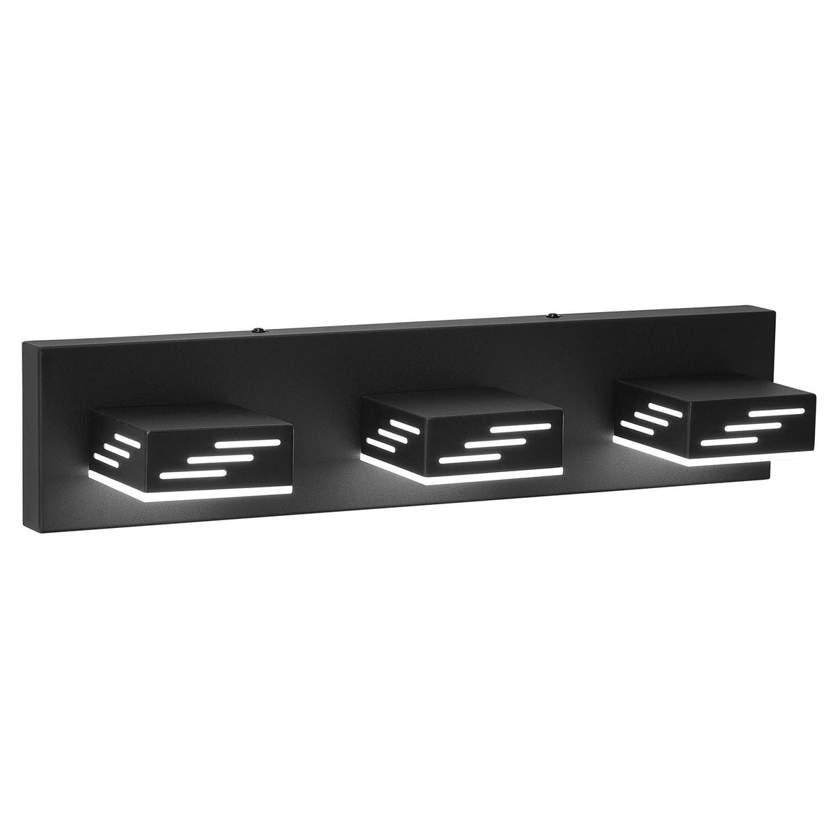 3-Light LED Modern Vanity Light Fixtures, 19.69-Inch, Black Finish Bathroom Wall Lighting Fixture Over Mirror, with IP44 Waterproof, for Bathroom, Living Room, Bedroom, Hallway, Cool White 6000K