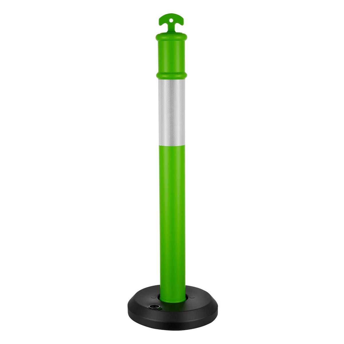 3 Pack Traffic Delineator Posts, 48 inches Traffic Safety Cones with Fillable Base and Reflective Strips, Heavy Duty Delineator Posts for Construction Site, Parking Lot, Crowd Control, Green