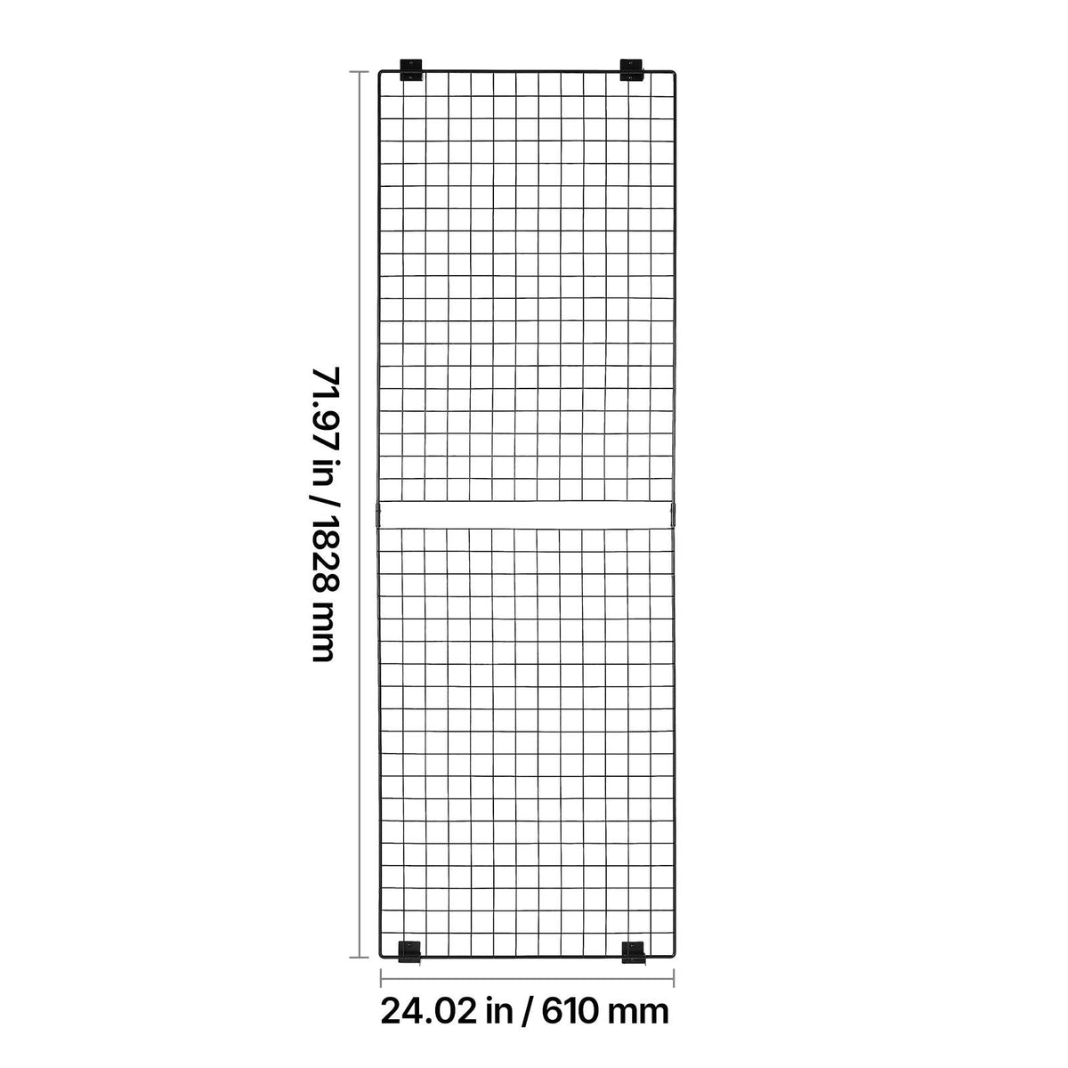 3 Packs Grid Wall Panels, 2 x 6 ft Wire Grid Panels Display Rack, Wall-Mounted Art Display Shelf, Black Carbon Steel Wall Hanging Gridwall for Craft Show, Decoration, Storage, Notice Board