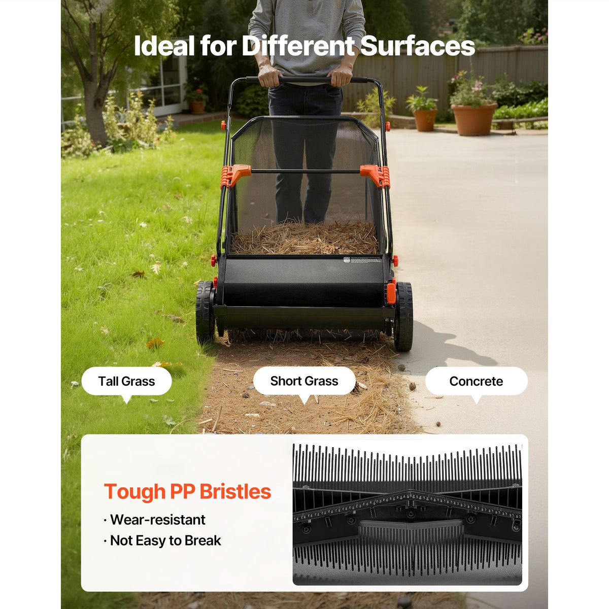 3 Packs Lawn Sweeper Brush Replacement, Compatible with 30 in Lawn & Leaf Collector Sweepers, Yard Sweeper Brush Paddle with Durable V-Shaped Bristles for Easy Grass Leaf Cleanup