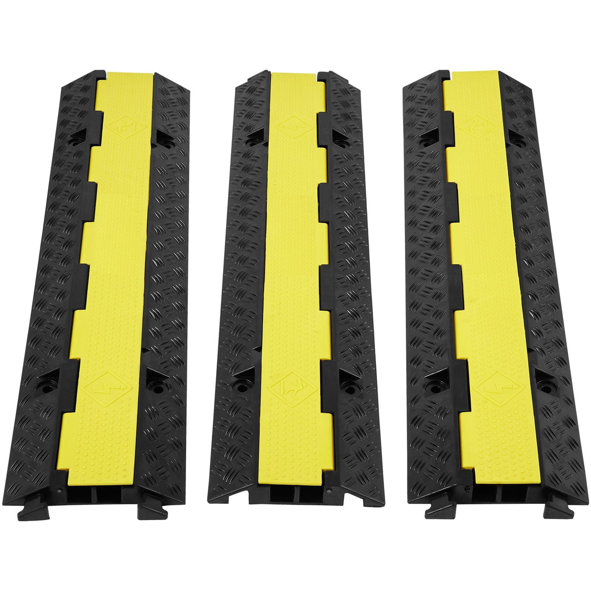 3 PCs Cable Protector Ramp 2 Channel 12000 lbs Load Wire Cable Cover Ramp