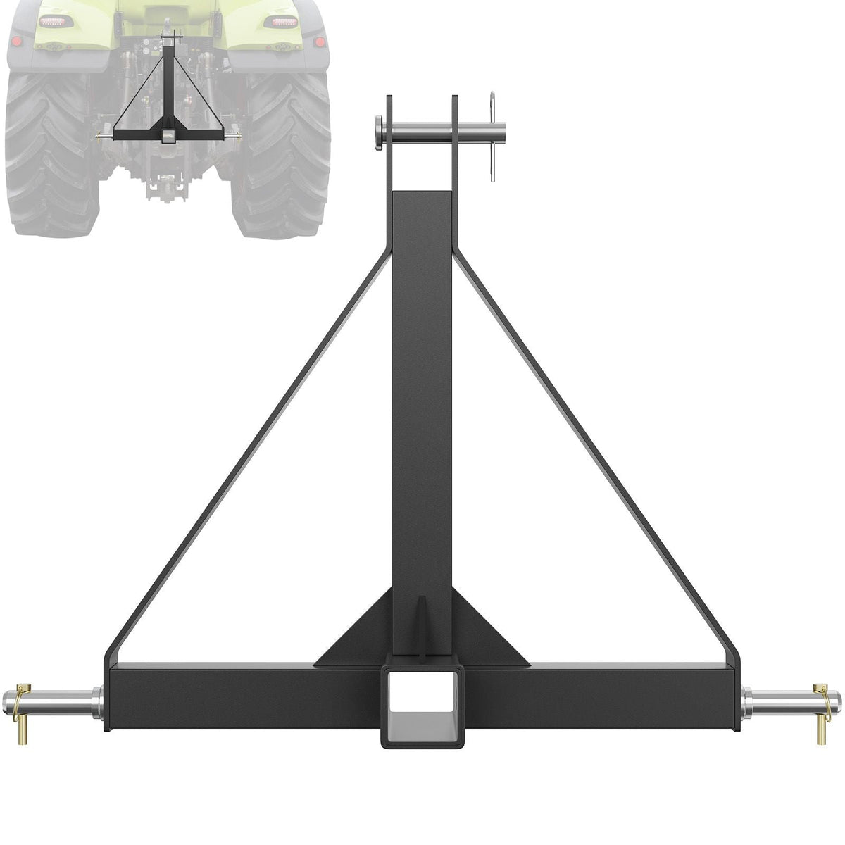 3 Point Hitch Receiver, 3 Point 2" Receiver Trailer Hitch Category 1 Tractor Tow Drawbar Adapter with Pins, Compatible with Kubota, Mahindra, Ford, Yanmar, John Deere, Massey Ferguson