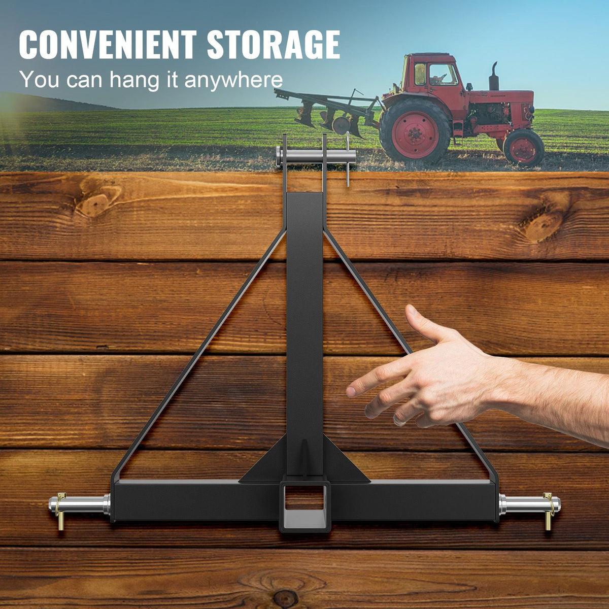 3 Point Hitch Receiver, 3 Point 2" Receiver Trailer Hitch Category 1 Tractor Tow Drawbar Adapter with Pins, Compatible with Kubota, Mahindra, Ford, Yanmar, John Deere, Massey Ferguson