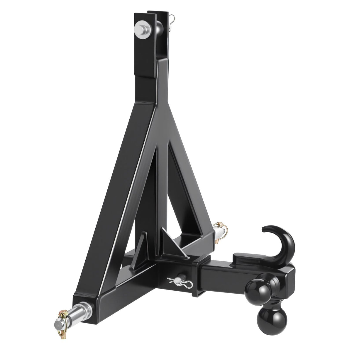 3 Point Trailer Hitch 2 in Receiver, 3pt Quick Hitch Attachment with 3 Trailer Balls, Tractor Tow Drawbar Adapter, Compatible with Kubota, Mahindra, Ford, Yanmar, John Deere, Massey Ferguson