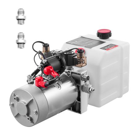 3 Quart Hydraulic Power Unit, Double Acting Dump Trailer Pump, 3200 PSI Max Relief Pressure & 0.91 GPM Flow Rate, DC 12V Hydraulic Pump with Metal Reservoir for Dump Trailer Car Lifting