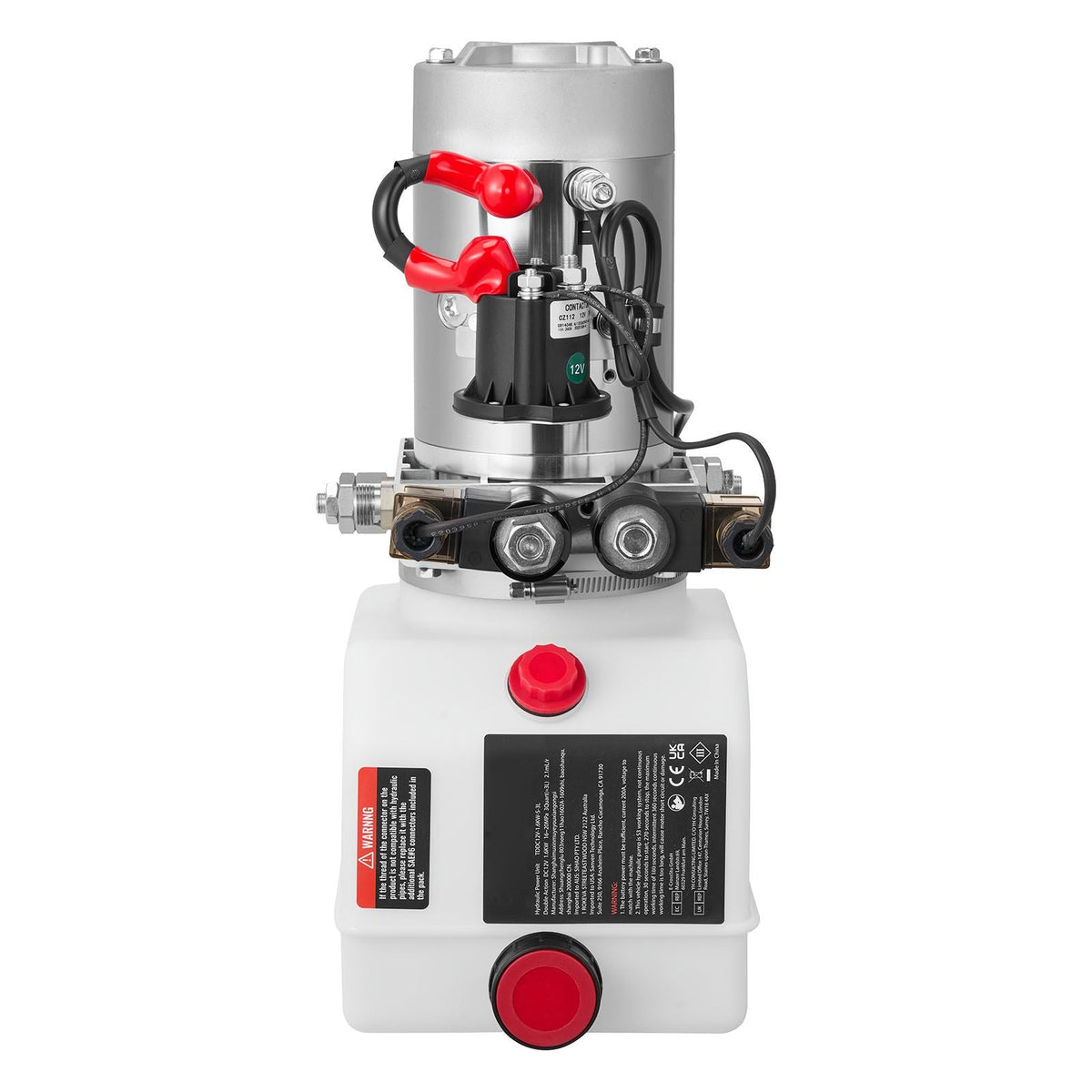 3 Quart Hydraulic Power Unit, Double Acting Dump Trailer Pump, 3200 PSI Max Relief Pressure & 0.91 GPM Flow Rate, DC 12V Hydraulic Pump with Metal Reservoir for Dump Trailer Car Lifting
