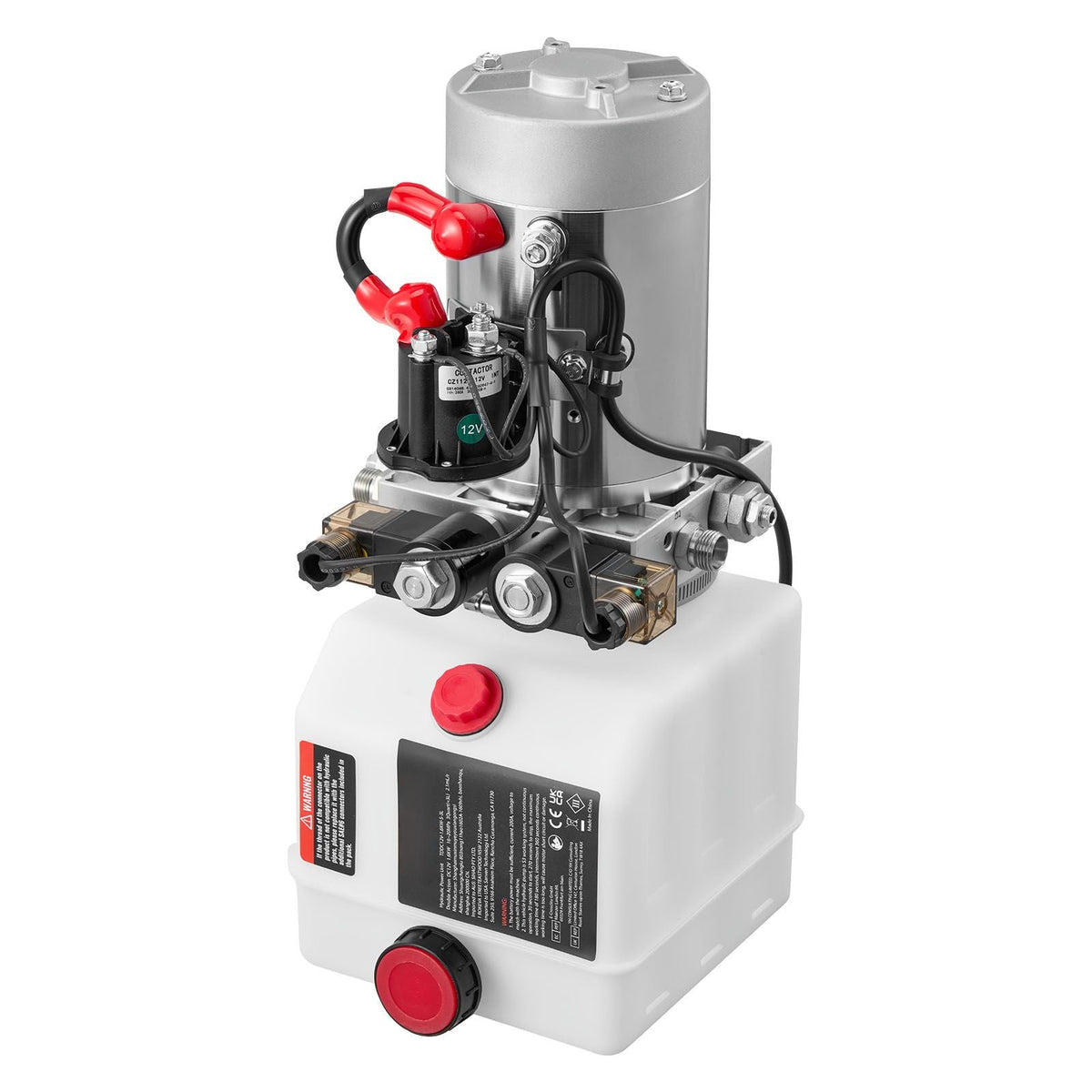 3 Quart Hydraulic Power Unit, Double Acting Dump Trailer Pump, 3200 PSI Max Relief Pressure & 0.91 GPM Flow Rate, DC 12V Hydraulic Pump with Metal Reservoir for Dump Trailer Car Lifting