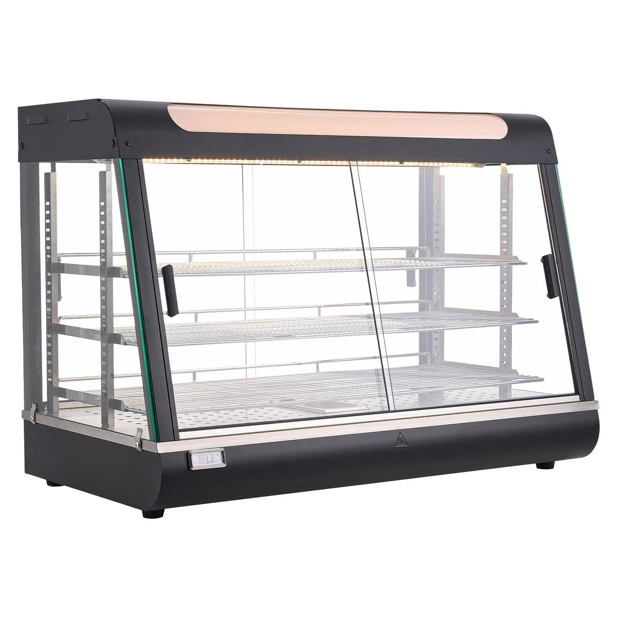 3-Tier Commercial Food Warmer Display, 1400W Food Display Warmer with LED Light, Top Storage and Adjustable Shelves, 86-185 Fahrenheit Steam Heating, 137Qt/130L for Hamburger, Pizza, Bread