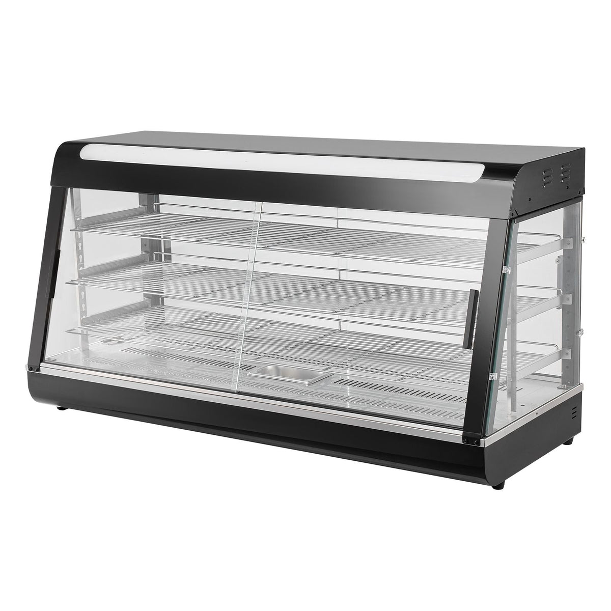 3-Tier Commercial Food Warmer Display, 1500W Food Display Warmer with Light, Adjustable Shelf and Temperature Display, 86-185 F Steam Heating, 180L for Hamburger, Pizza, Bread, Fried Chicken