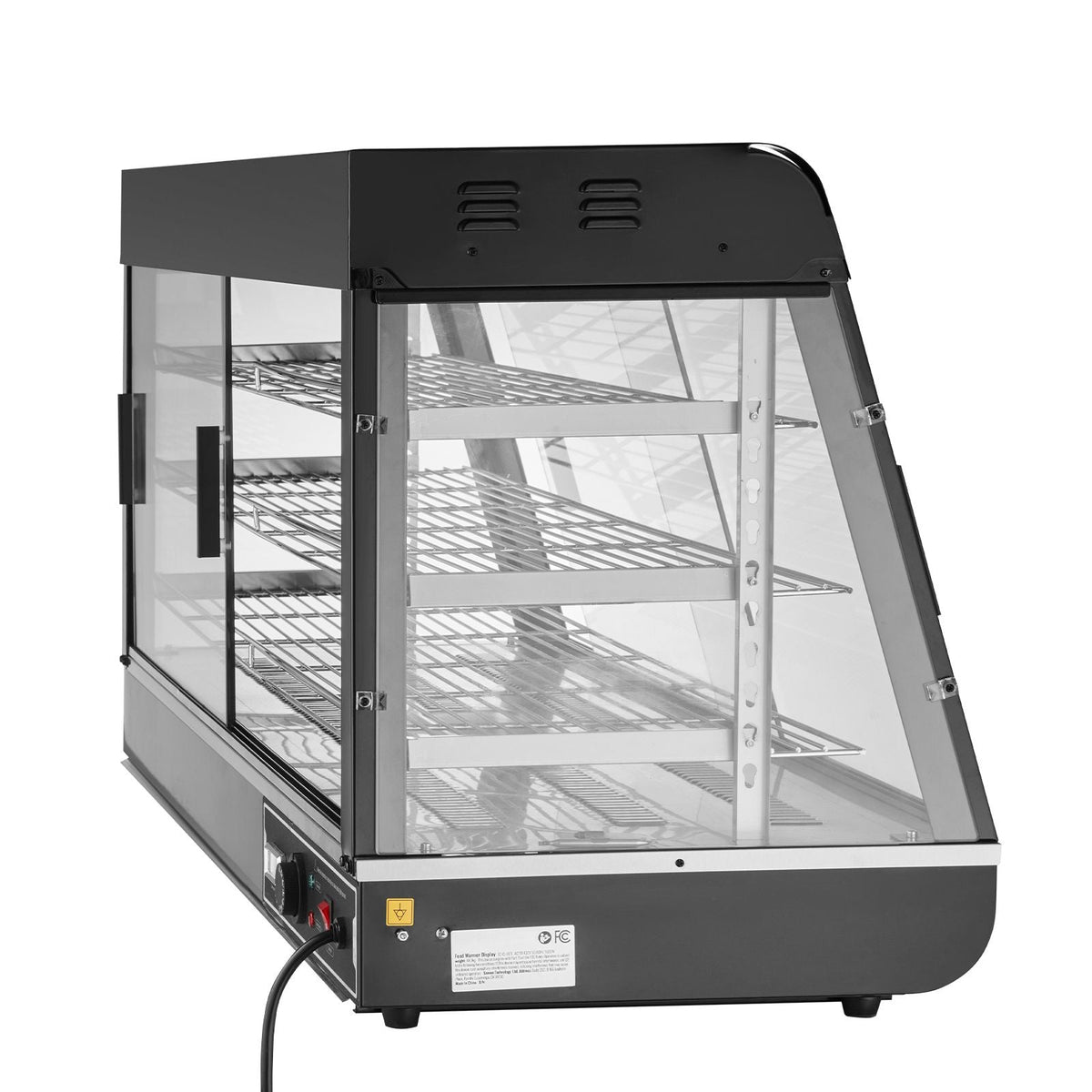 3-Tier Commercial Food Warmer Display, 1500W Food Display Warmer with Light, Adjustable Shelf and Temperature Display, 86-185 F Steam Heating, 180L for Hamburger, Pizza, Bread, Fried Chicken