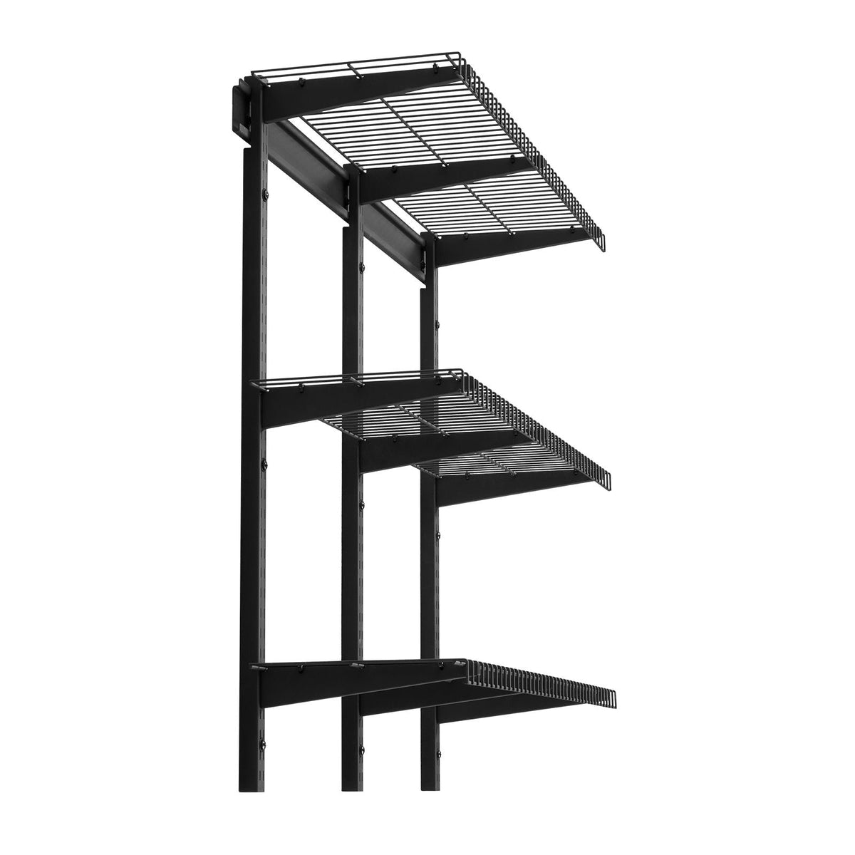 3-Tier Heavy Duty Wall Garage Shelving, 0.9 x 3 ft Steel Wall Mounted Shelving Unit, 11 x 36 Inch Per Shelf Floating Storage Metal Rack for Garage with 450 lbs Total Weight Capacity, Black