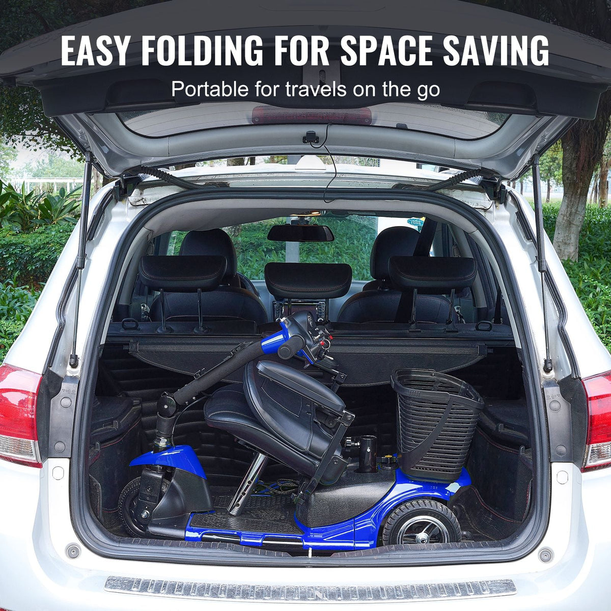 3 Wheel Folding Mobility Scooter for Adults & Seniors, Heavy-Duty Electric Powered Mobility Scooter & 12 Mile Long Range, All Terrain Travel Wheelchair with 9° Climbing Capacity, 265lb Capacity