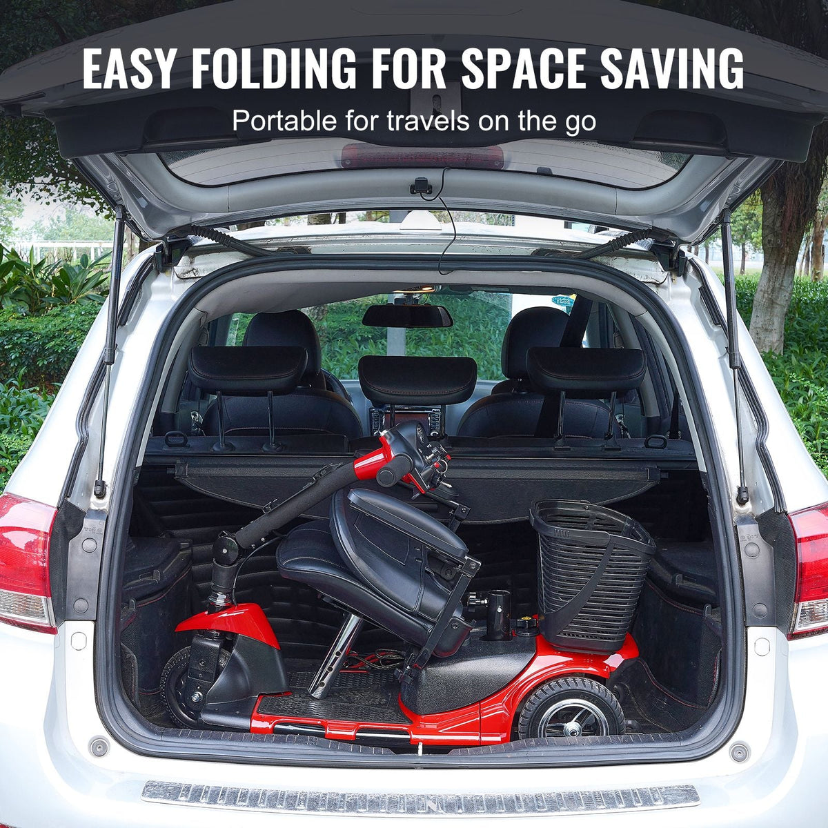 3 Wheel Folding Mobility Scooter for Adults & Seniors, Heavy-Duty Electric Powered Mobility Scooter & 12 Mile Long Range, All Terrain Travel Wheelchair with 9° Climbing Capacity, 265lb Capacity