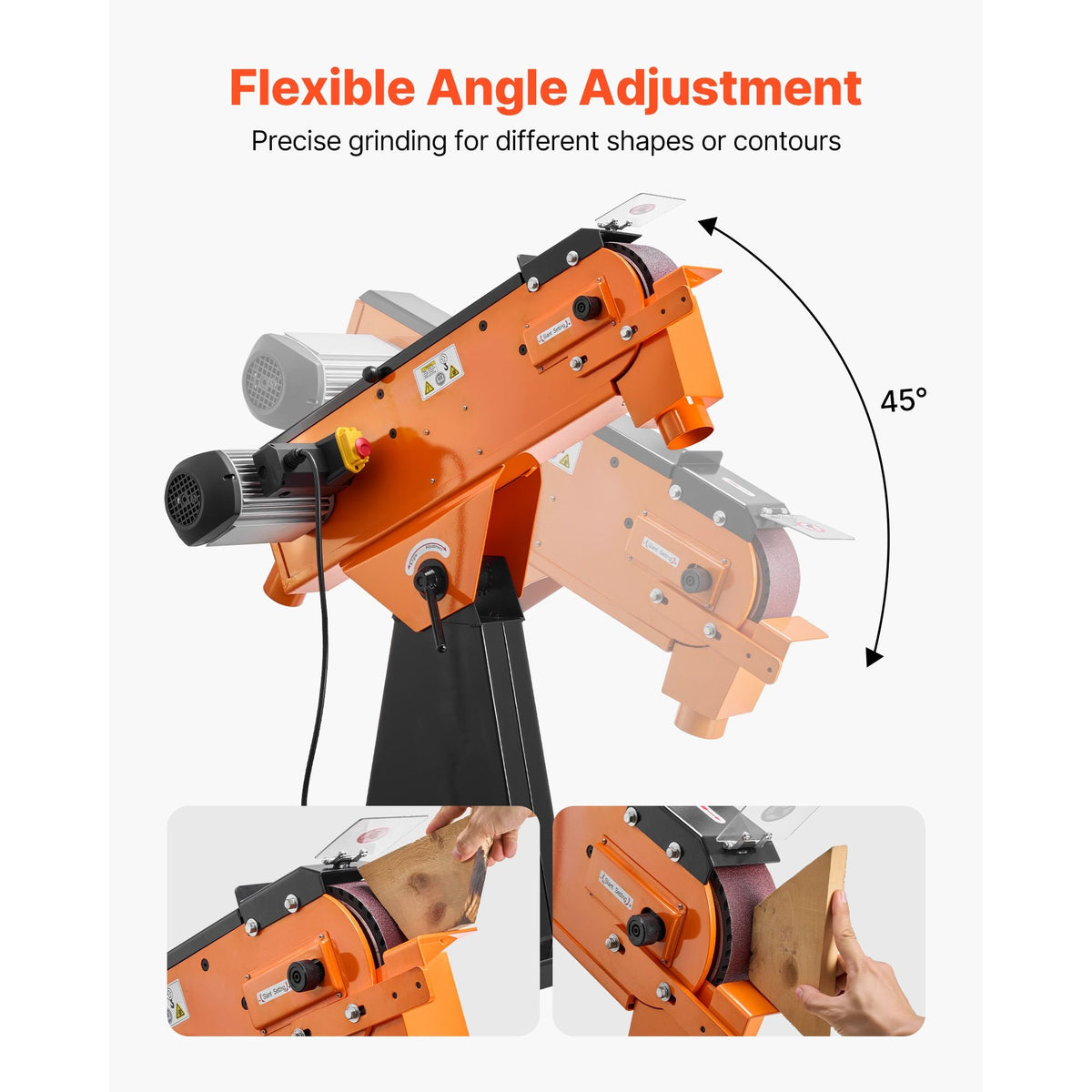 3" x 79" Belt Grinder Sander, 2200W 1000RPM Industrial-Grade Grinding Sanding Machine with 0° - 45° Adjustable Angle & Dust Collection Port for Professional Woodworking Metalworking, 230V