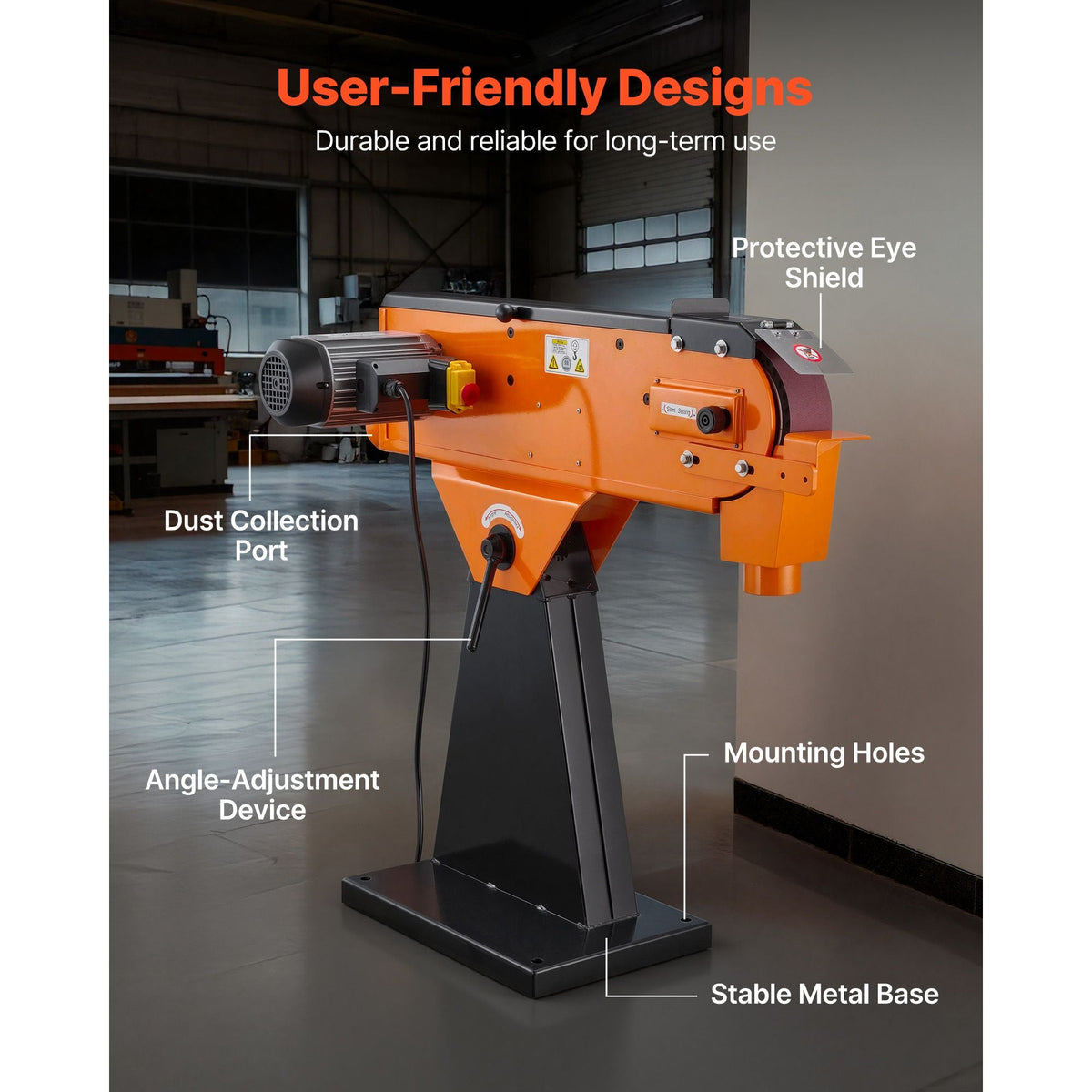 3" x 79" Belt Grinder Sander, 2200W 1000RPM Industrial-Grade Grinding Sanding Machine with 0° - 45° Adjustable Angle & Dust Collection Port for Professional Woodworking Metalworking, 230V