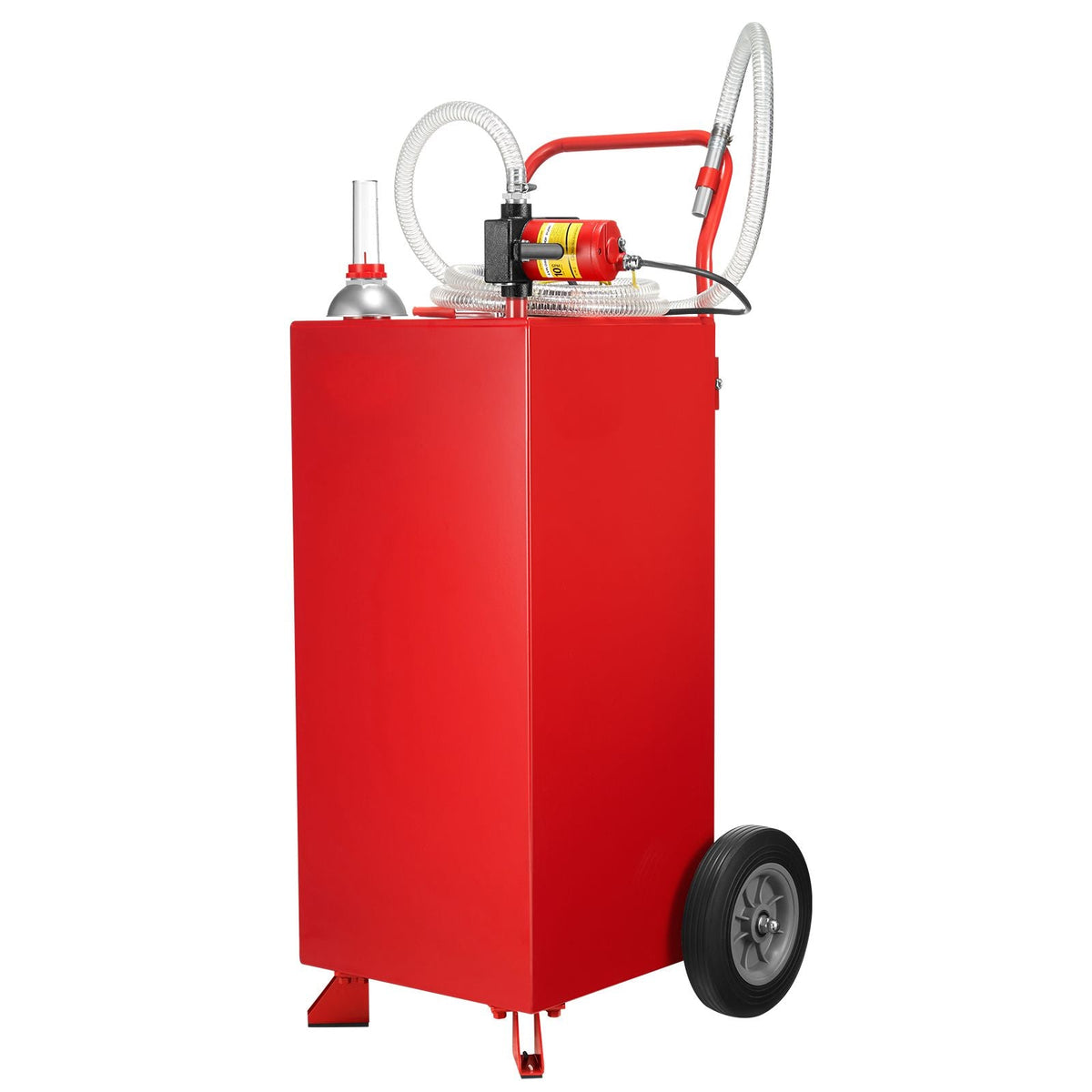 30 Gallon Gas Caddy, Max Flow 32L/min, Diesel Tank with Electric Pump, Diesel Storage Tank with 2 Wheels & 10 ft Hose, Gas Container for ATV, Car, Mowers, Boat, Motorcycle, and More, Red