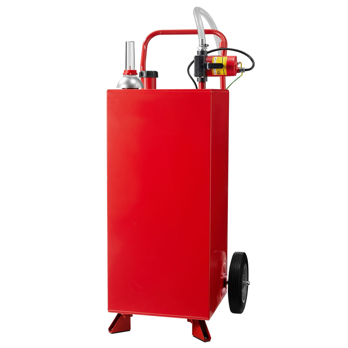 30 Gallon Gas Caddy, Max Flow 32L/min, Diesel Tank with Electric Pump, Diesel Storage Tank with 2 Wheels & 10 ft Hose, Gas Container for ATV, Car, Mowers, Boat, Motorcycle, and More, Red