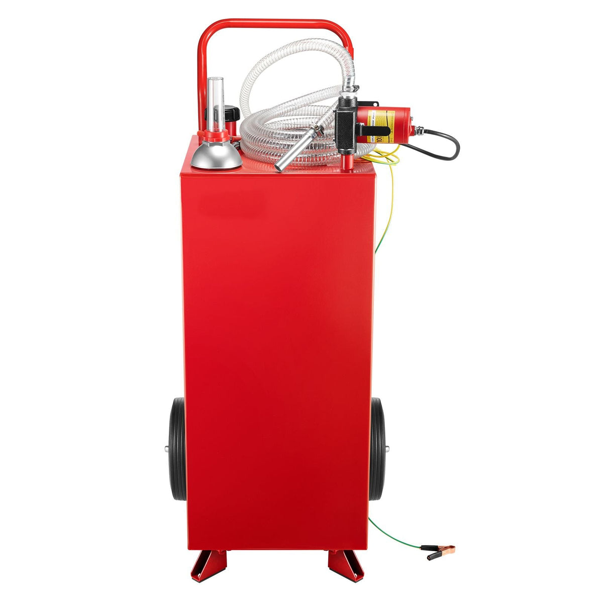 30 Gallon Gas Caddy, Max Flow 32L/min, Diesel Tank with Electric Pump, Diesel Storage Tank with 2 Wheels & 10 ft Hose, Gas Container for ATV, Car, Mowers, Boat, Motorcycle, and More, Red