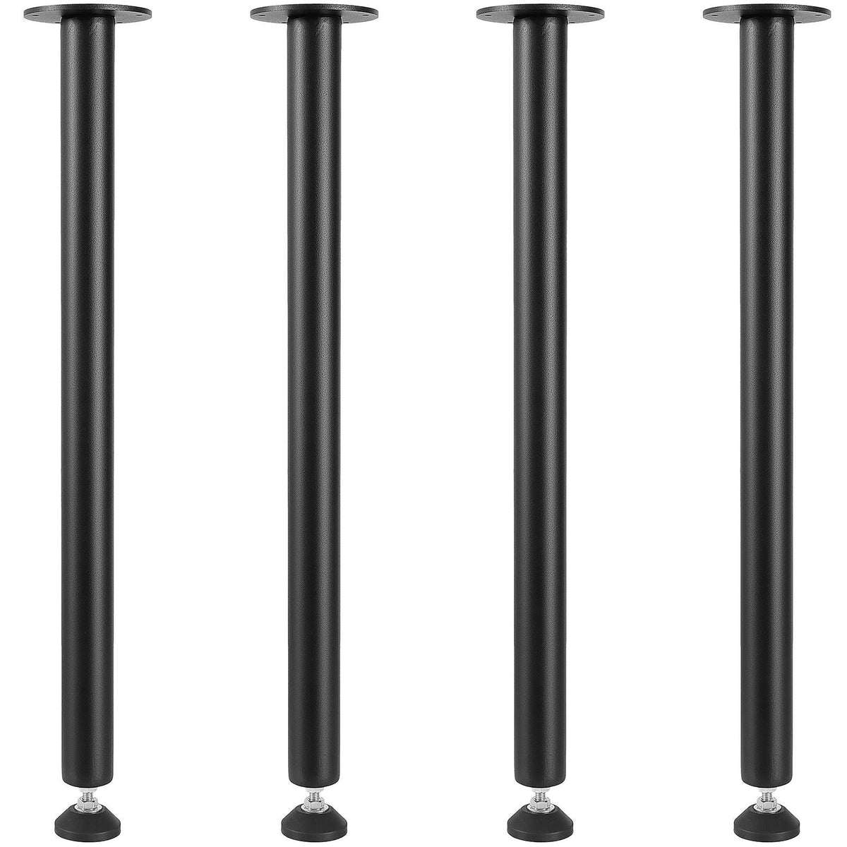 30 Inch Adjustable Desk Legs, Reinforced Steel Office Table Furniture legs Set of 4 for DIY, 1200 lbs Load Capacity Heavy Duty Desk Legs, Quick Instalation Legs with Adjustable Foot Cup Black