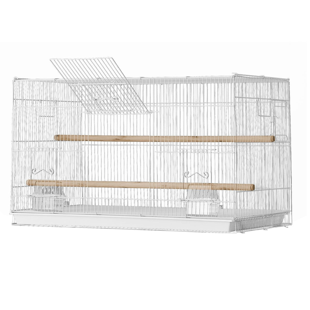 30-inch Flight Bird Cage, Stackable Bird Cage for Small Parrots Canaries Cockatiels Lovebirds Finches Budgies Conures Macaws Pet Travel Birdcage with Handle and Perches