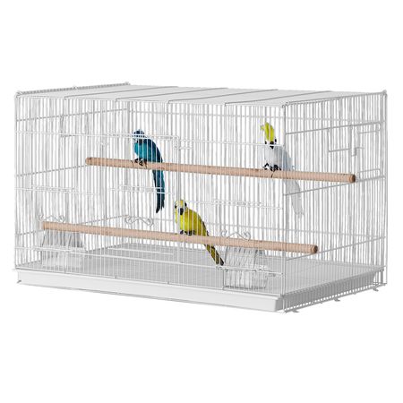 30-inch Flight Bird Cage, Stackable Bird Cage for Small Parrots Canaries Cockatiels Lovebirds Finches Budgies Conures Macaws Pet Travel Birdcage with Handle and Perches