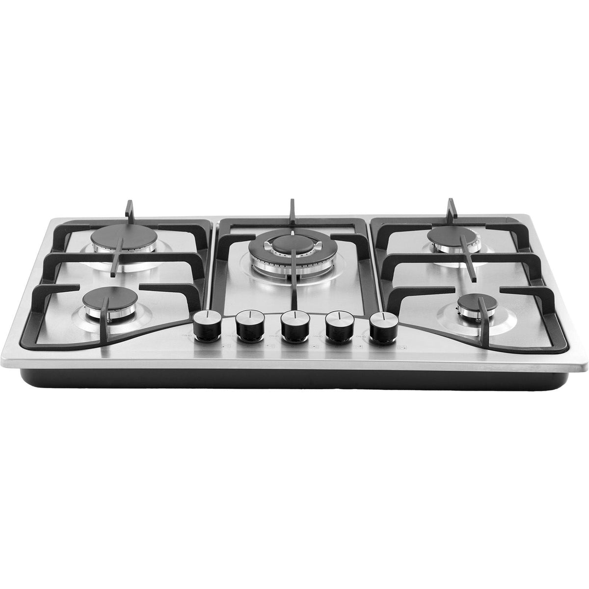 30-inch Gas Cooktop, 5 Burners Built-in Gas Stove Top, Max 12250BTU NG/LPG Convertible Stainless Steel Natural Gas Hob, with Thermocouple Protection for Camping, RV, Apartment