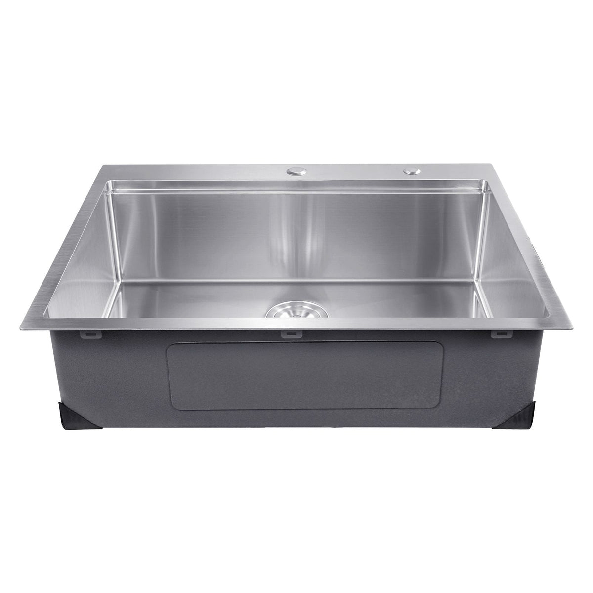 30 inch Kitchen Sink Workstation, 304 Stainless Steel Top Mount Sinks, Drop-In Single Bowl Farmhouse Basin with Ledge & Multiple Accessories, Household Dishwasher Sink for RV, Prep Kitchen, Bar