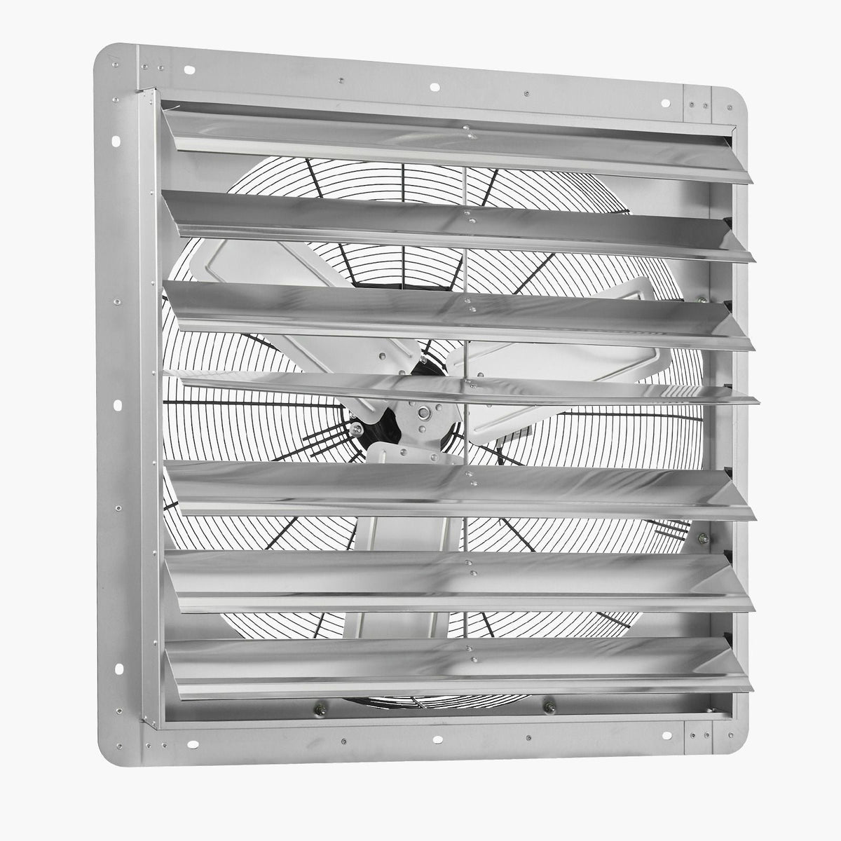 30 inch Shutter Exhaust Fan, Wall Mounted Attic Vent Fan with 6900 CFM Airflow, AC Motor, Heavy-duty Steel Construction, Low Noise for Shed, Garage, Greenhouse Ventilation Cooling, Silver