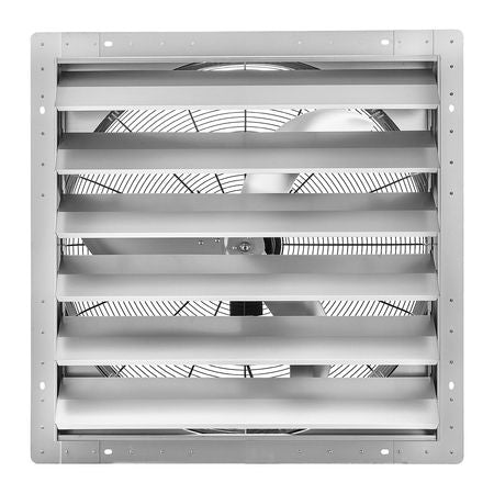30 Inch Shutter Exhaust Fan Wall Mounted Automatic Louvers Silver, Sturdy Steel Housing, Low Noise, AC Motor, 8099 CFM Ventilation and Cooling for Attic, Garage, Barn, Greenhouse, Workshop