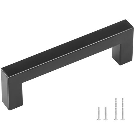 30 Pack Cabinet Pulls, 3.86in / 96mm Center to Center Slim Square Kitchen Cabinet Drawer, Stainless Steel Modern Kitchen Cupboard Door Handles for Kitchen Bathroom Bar Hardware Matte Black