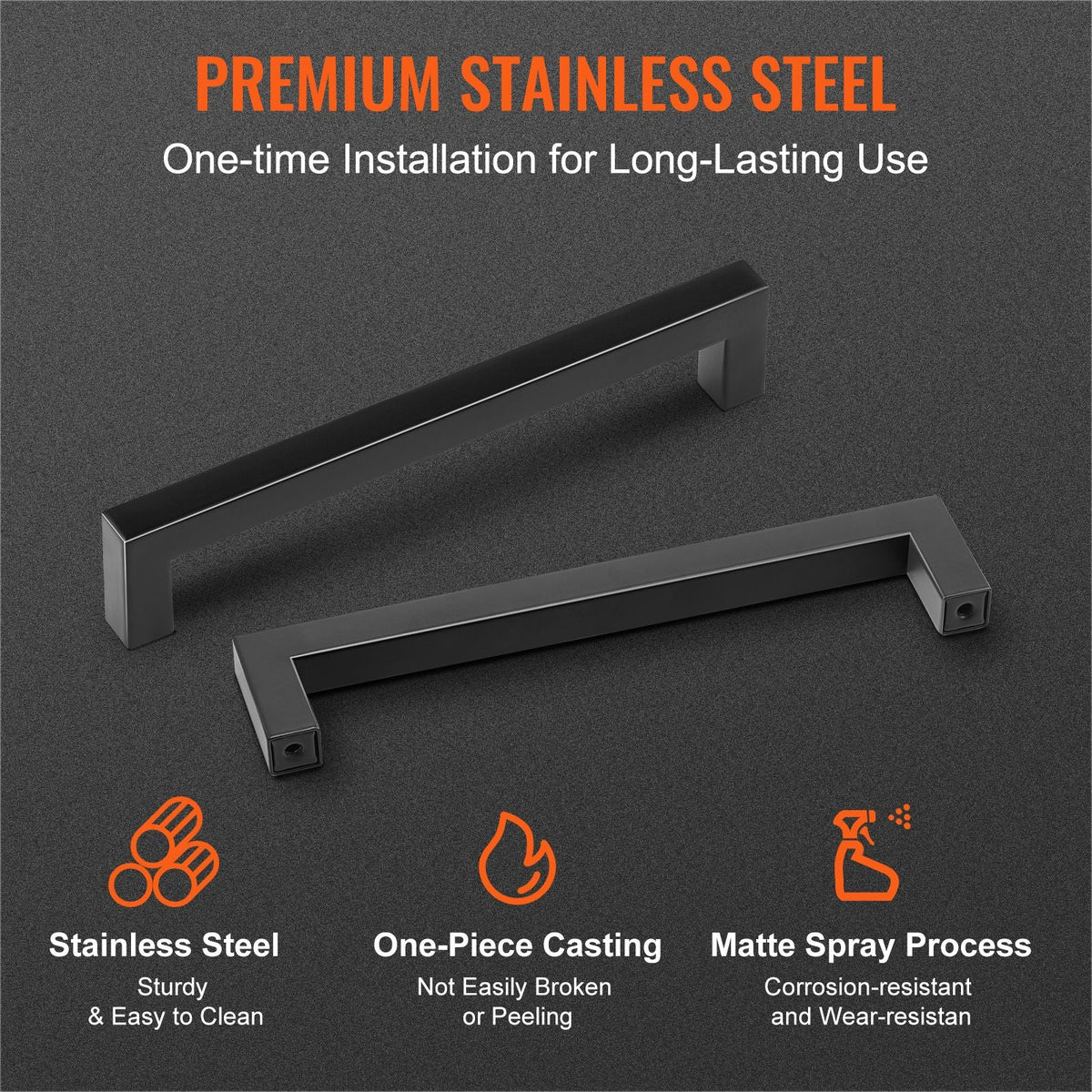 30 Pack Cabinet Pulls, 5.03in / 128mm Center to Center Slim Square Kitchen Cabinet Drawer, Stainless Steel Modern Kitchen Cupboard Door Handles for Kitchen Bathroom Bar Hardware Matte Black