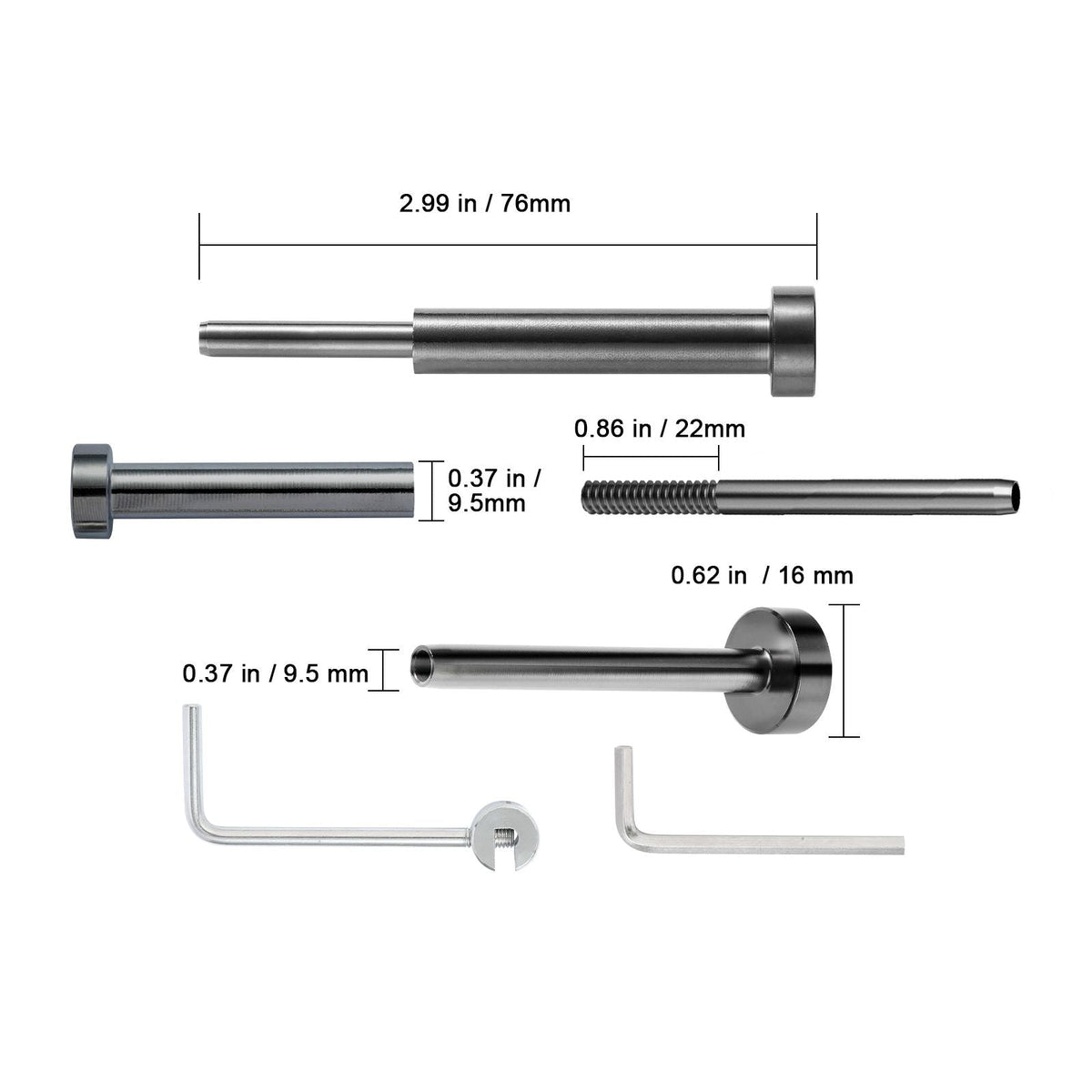 30 Pack Invisible Cable Railing kit, T316 Stainless Steel 1/8" Invisible Receiver and Swage Stud End for Cable Railing, Swage Tensioner 1/8" for Wood/Metal Post, Cable Railing Hardware, Black