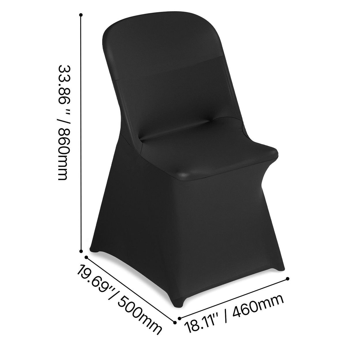 30 Pcs Black Chair Covers, Polyester Spandex Chair Cover, Stretch Slipcovers for Wedding Party Dining Banquet Flat-Front Chair Covers, Fits Chair Measures up to 18.11 x 19.69 x 33.86 inch