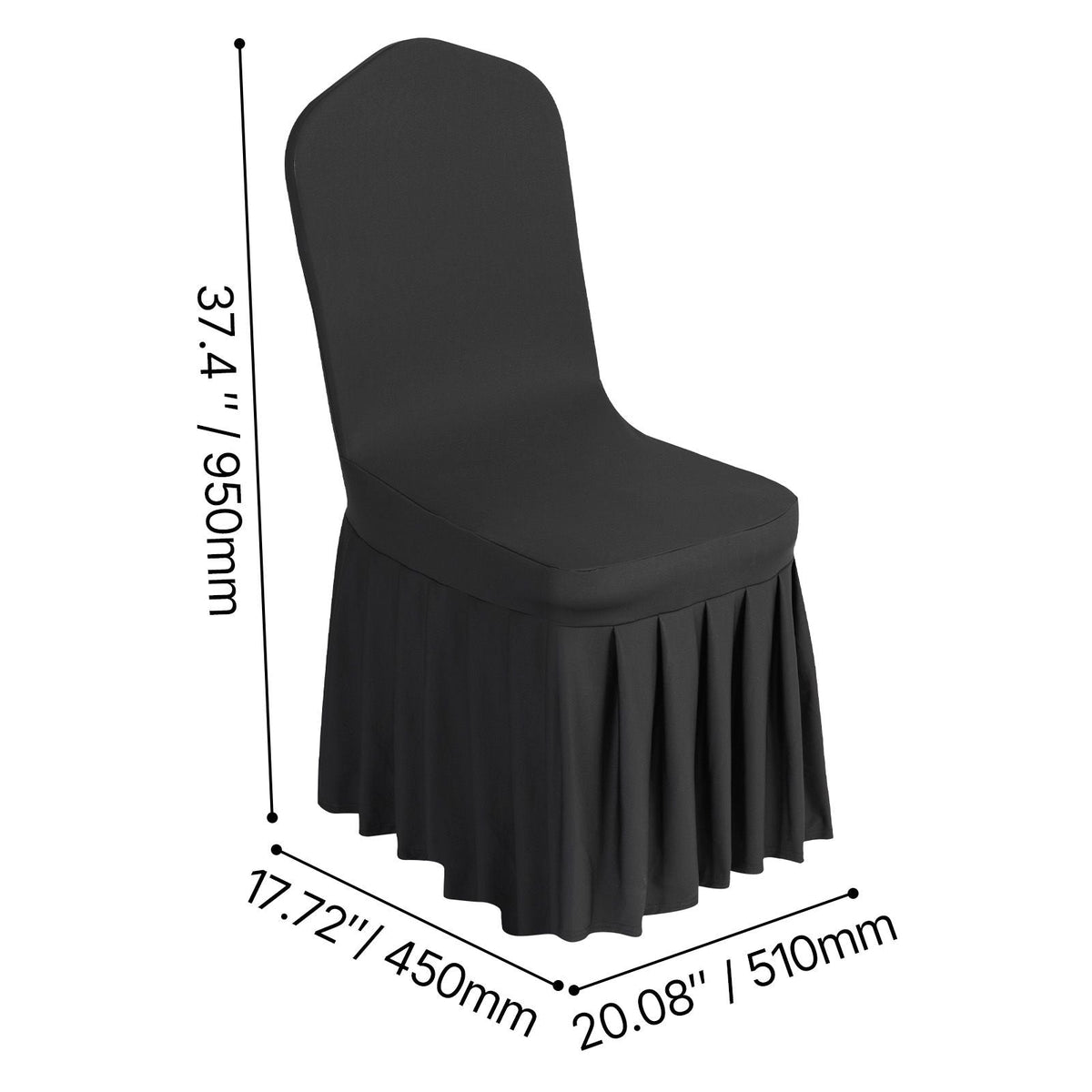 30 Pcs Black Chair Covers, Polyester Spandex Chair Cover, Stretch Slipcovers for Wedding Party Dining Banquet Flat-Front Chair Covers, Fits Chair Measures up to 20.08 x 17.72 x 37.4 inch