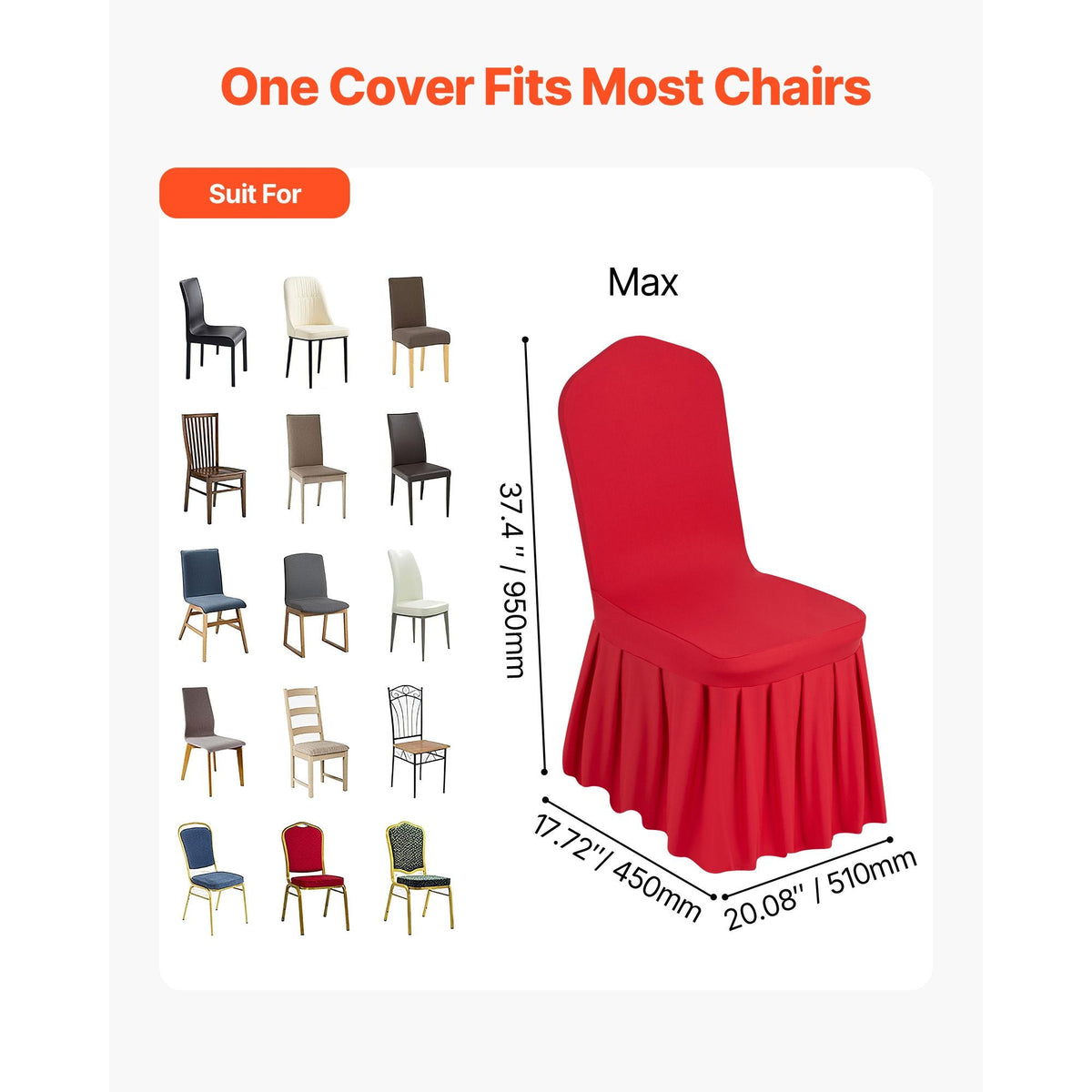 30 Pcs Red Chair Covers, Polyester Spandex Chair Cover, Stretch Slipcovers for Wedding Party Dining Banquet Flat-Front Chair Covers, Fits Chair Measures up to 20.08 x 17.72 x 37.4 inch