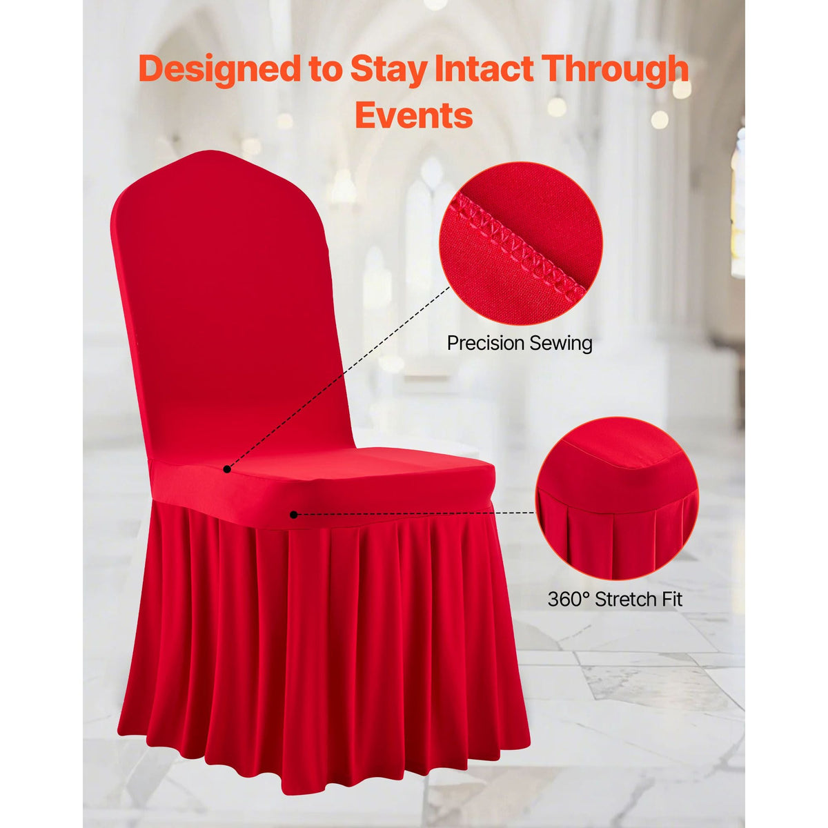 30 Pcs Red Chair Covers, Polyester Spandex Chair Cover, Stretch Slipcovers for Wedding Party Dining Banquet Flat-Front Chair Covers, Fits Chair Measures up to 20.08 x 17.72 x 37.4 inch